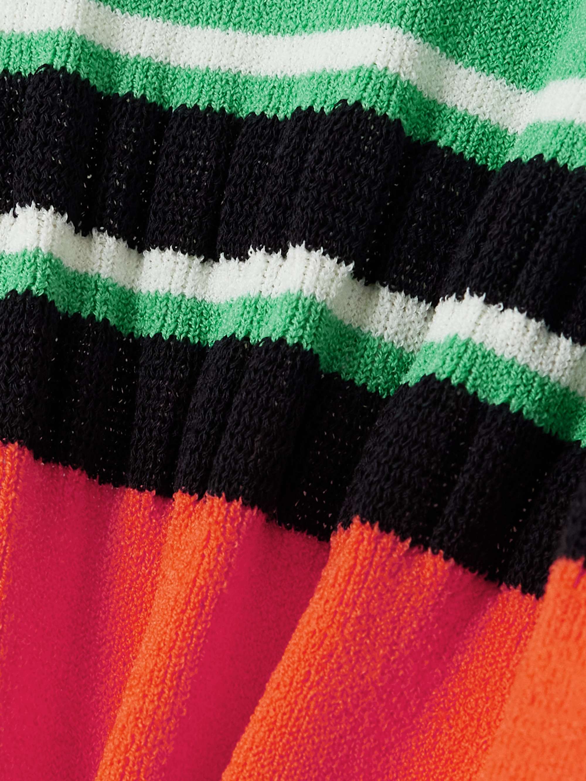Ruffled striped stretch-knit halterneck maxi dress view