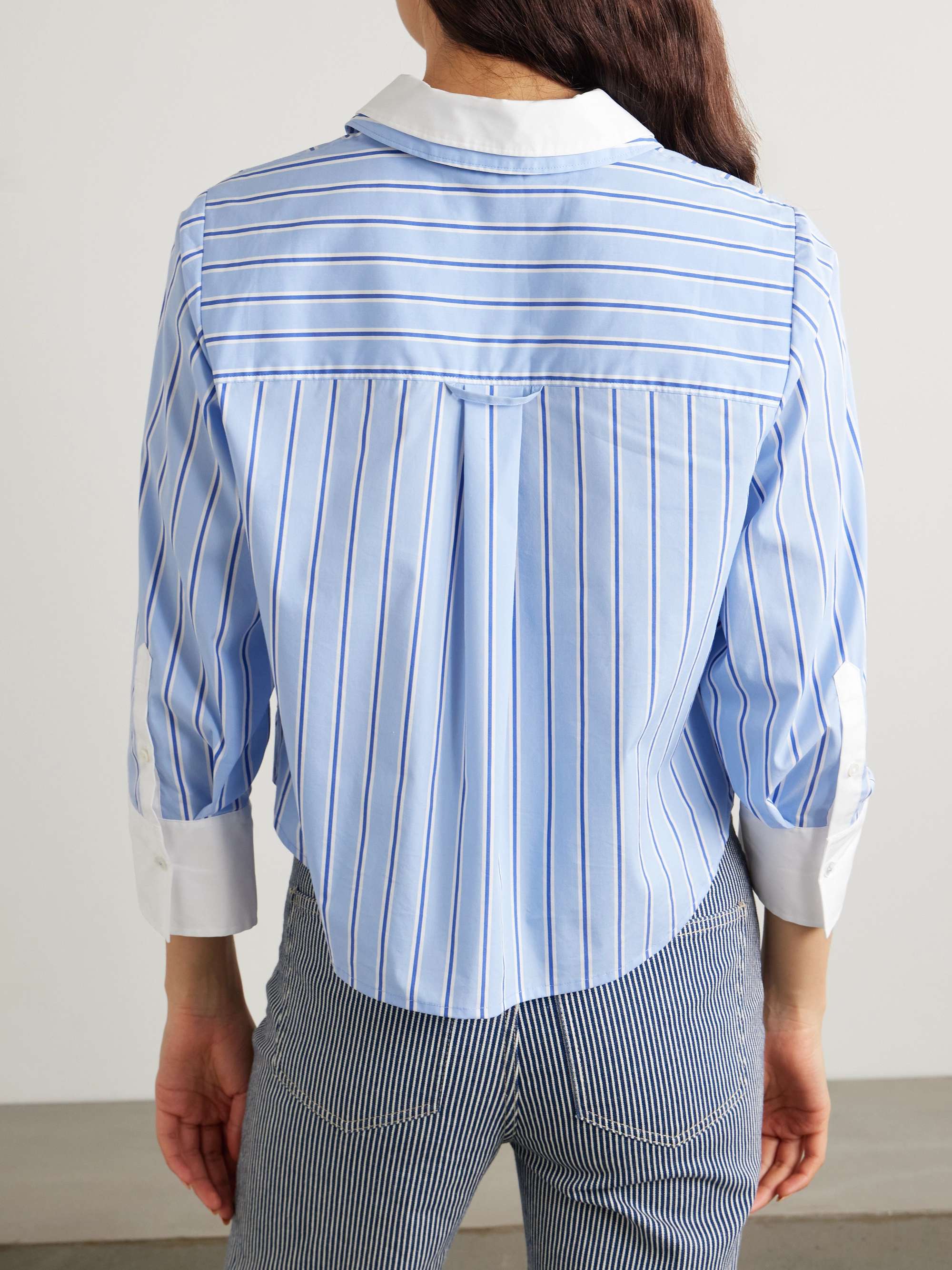 Maia layered striped cotton-poplin shirt view