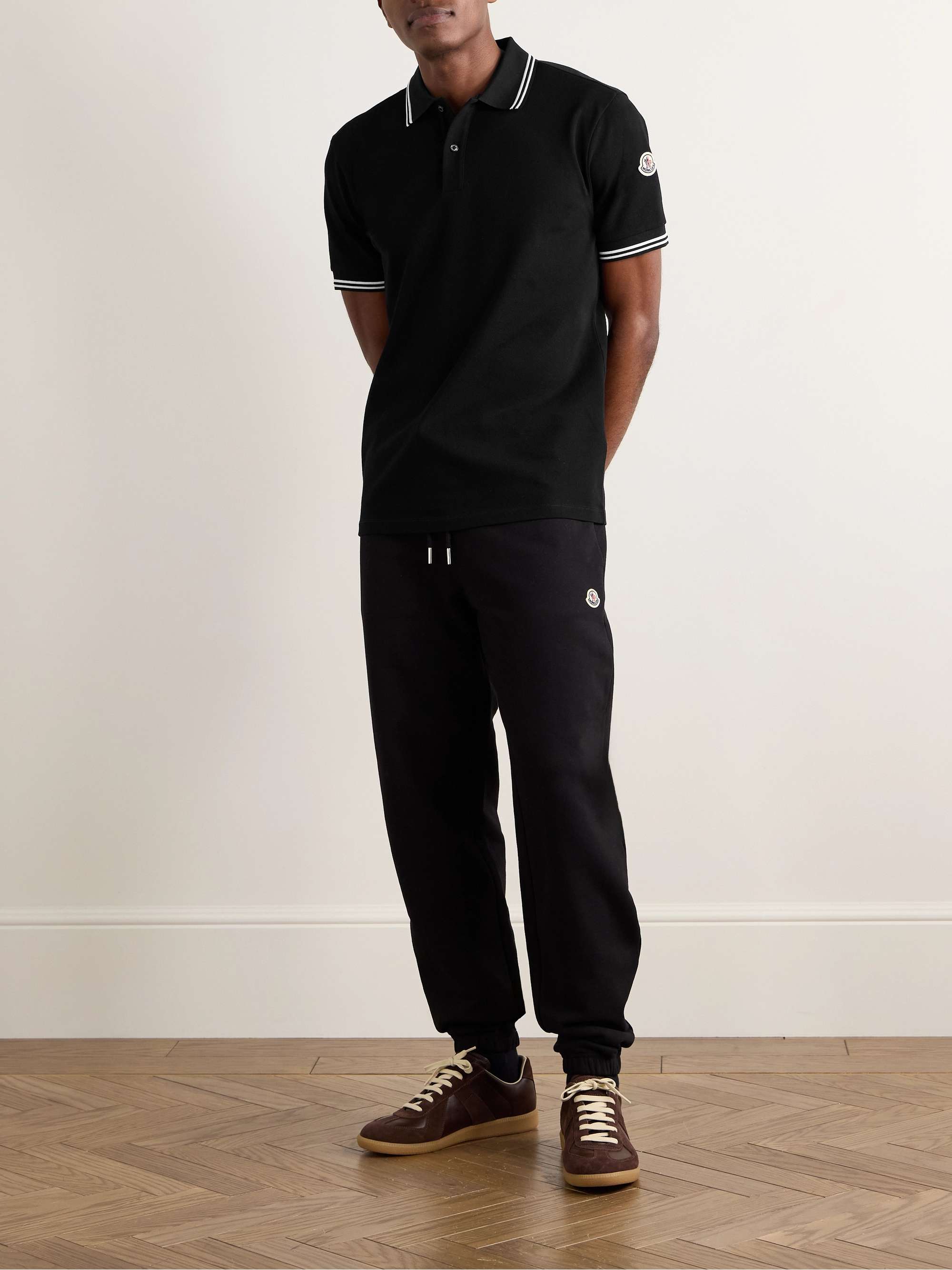 Slim-Fit Logo-Appliquéd Cotton-Piqué Polo Shirt view