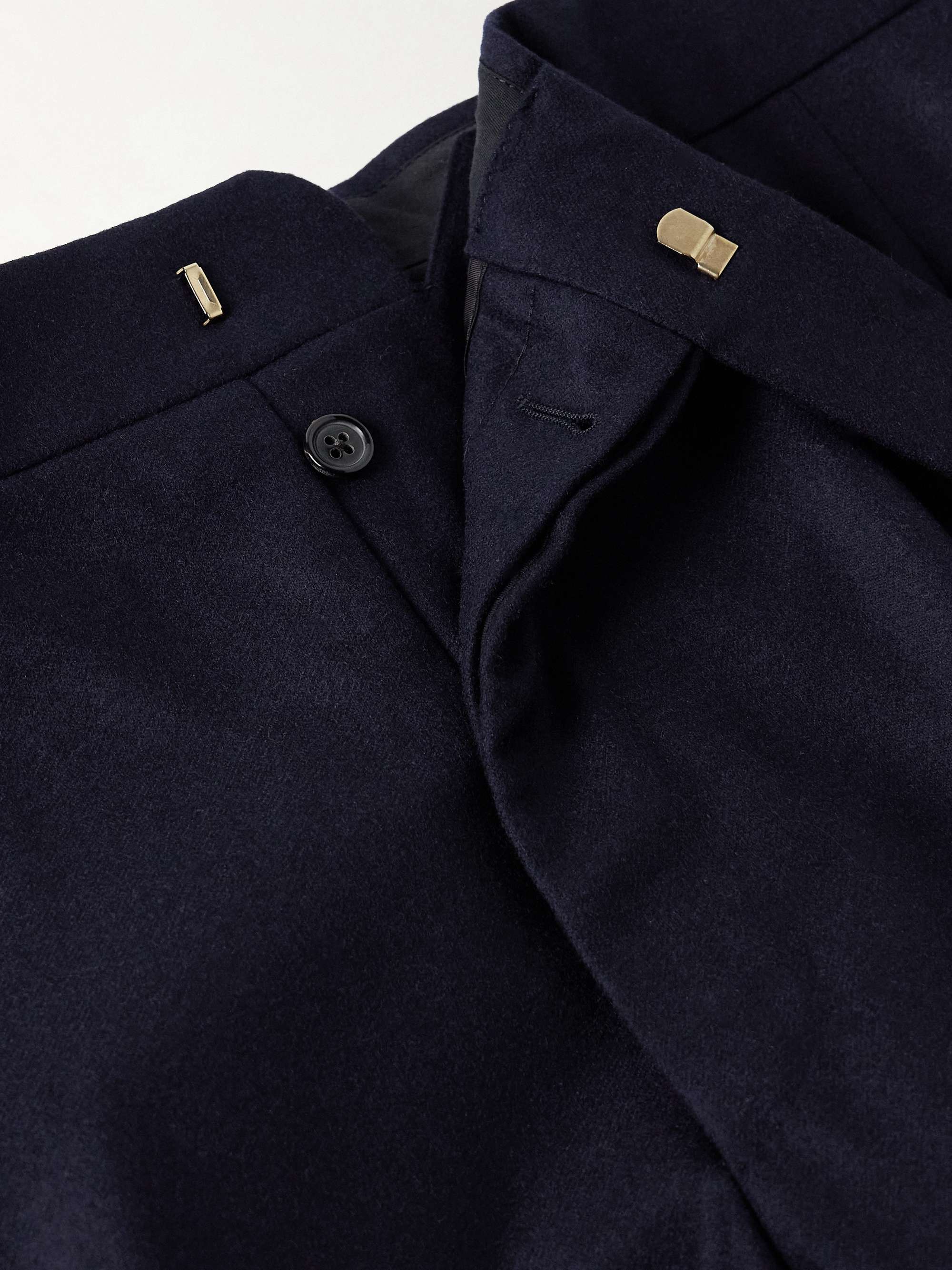 Slim-Fit Straight-Leg Striped Wool and Cashmere-Blend Flannel Suit Trousers view