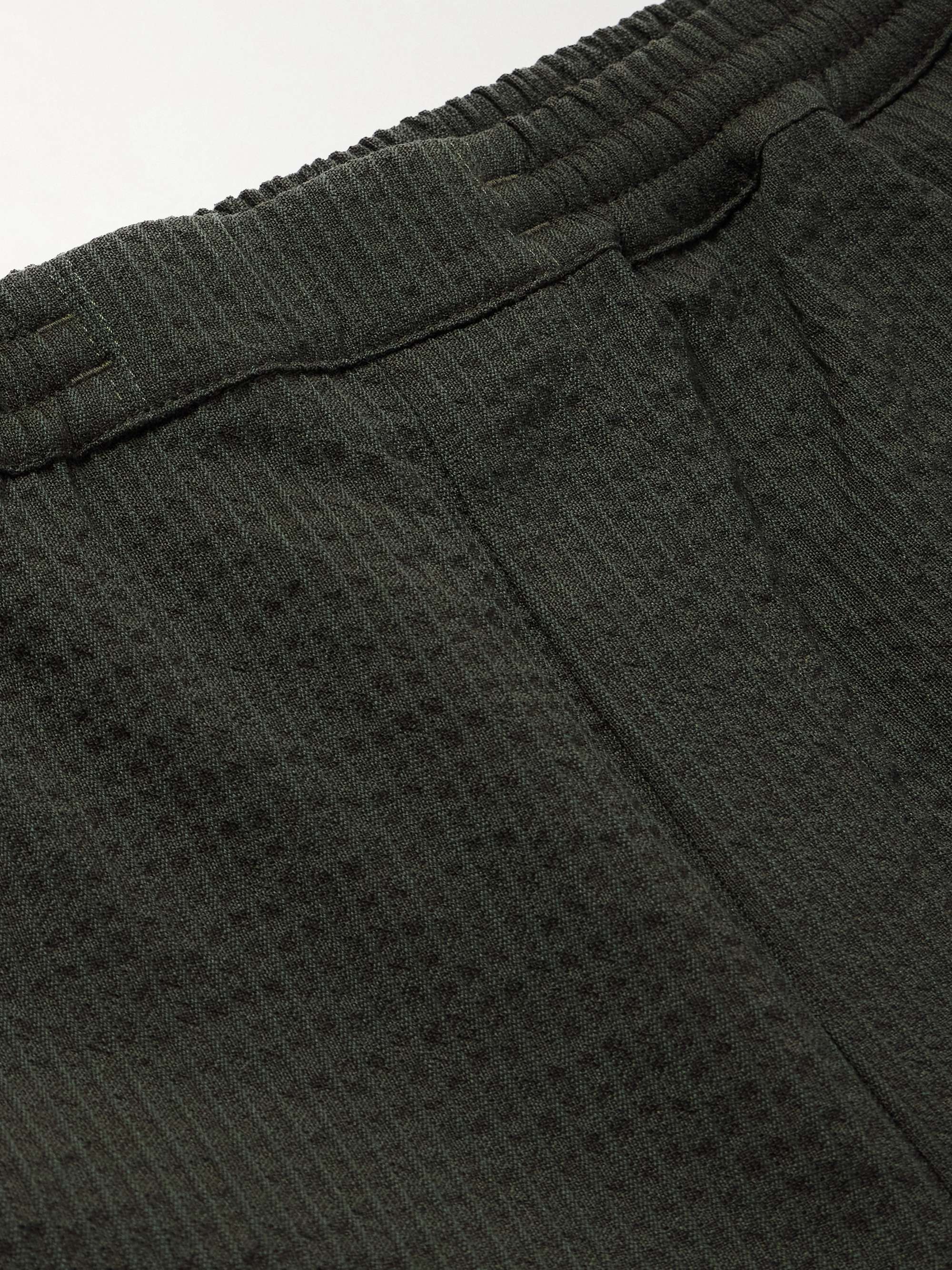 Banasa Tapered Wool-Seersucker Trousers view