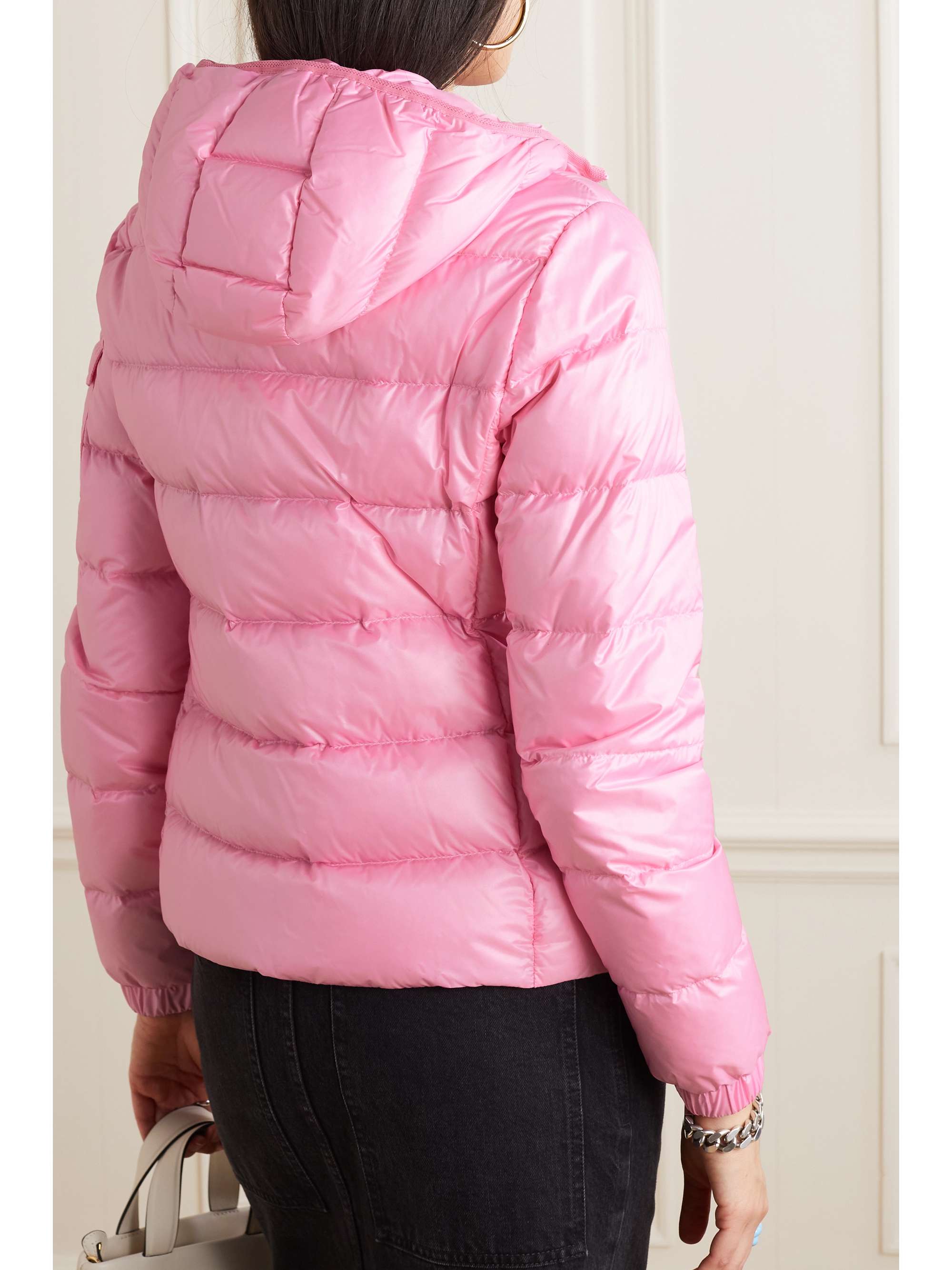 Gles hooded quilted padded shell down jacket view