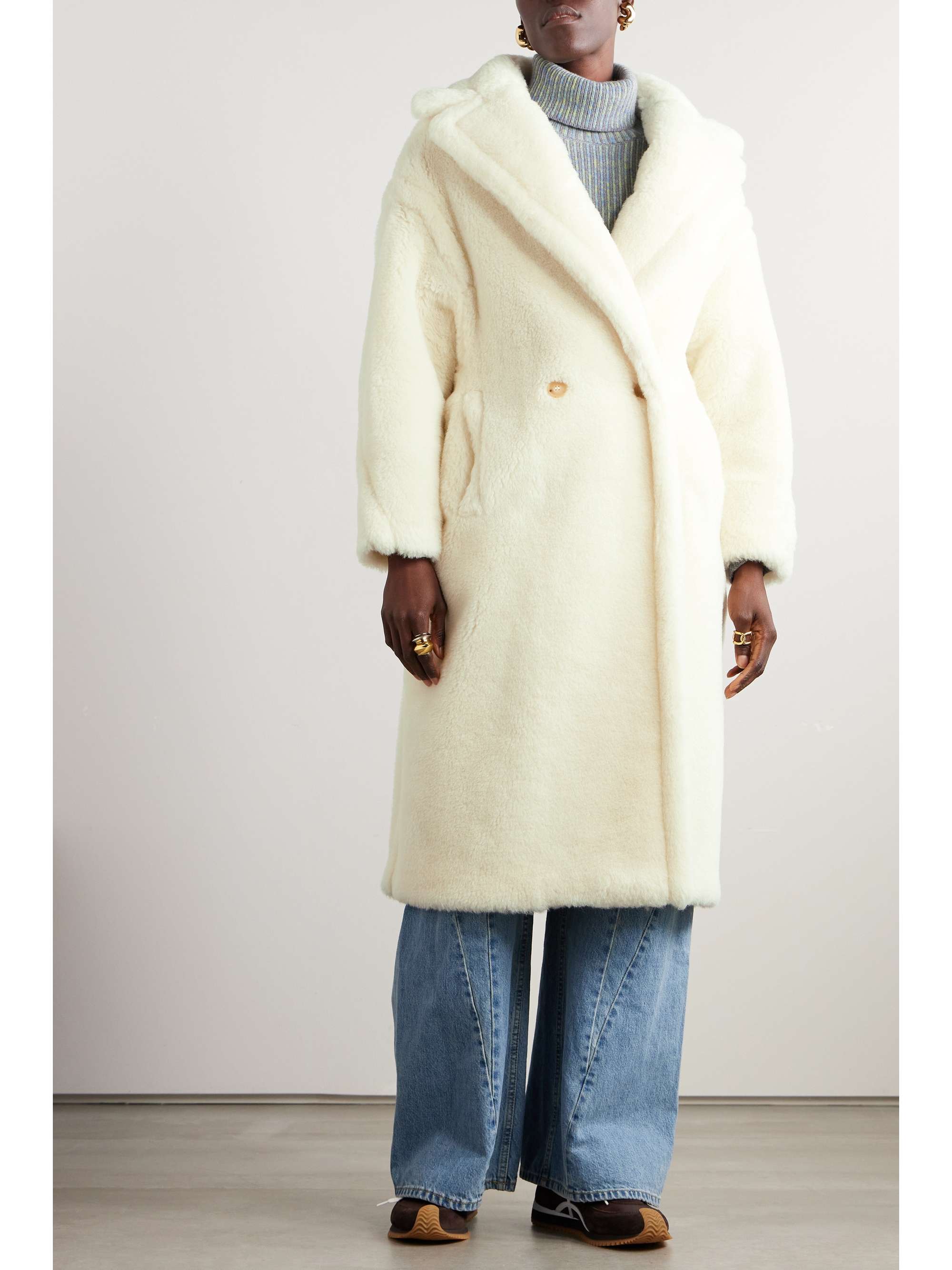 Tedgirl double-breasted alpaca, wool and silk-blend coat view