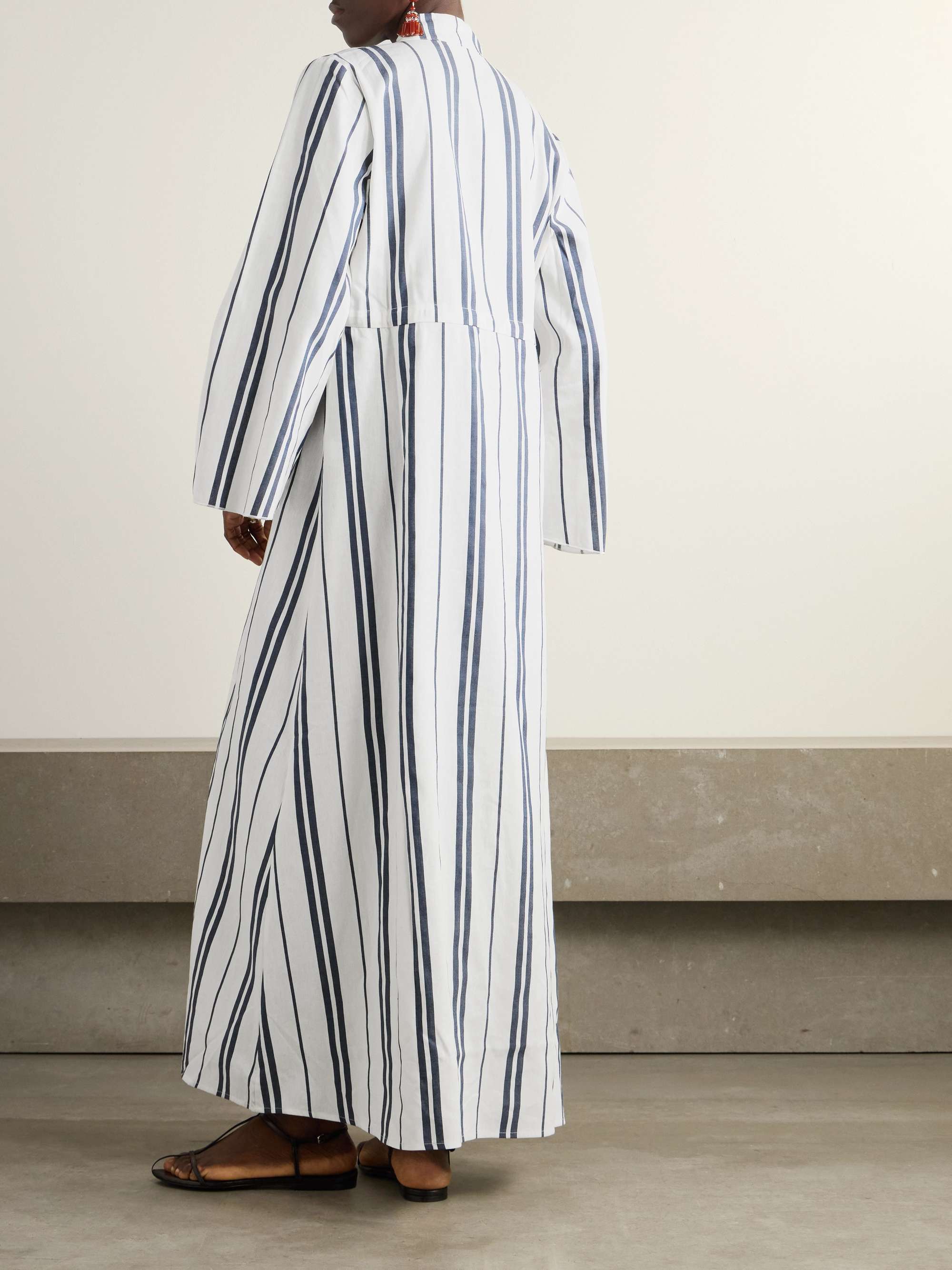 Otani striped woven coverup view