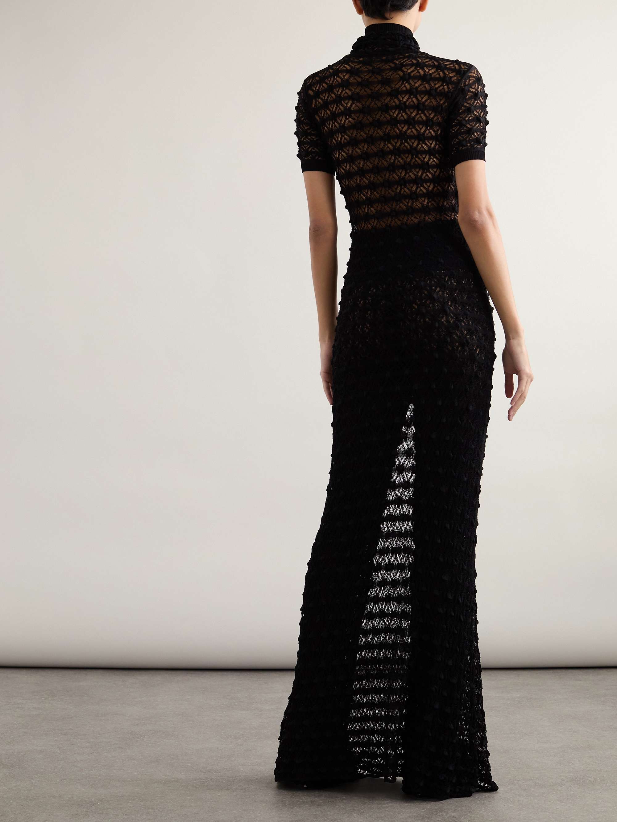 Open-knit turtleneck maxi dress view