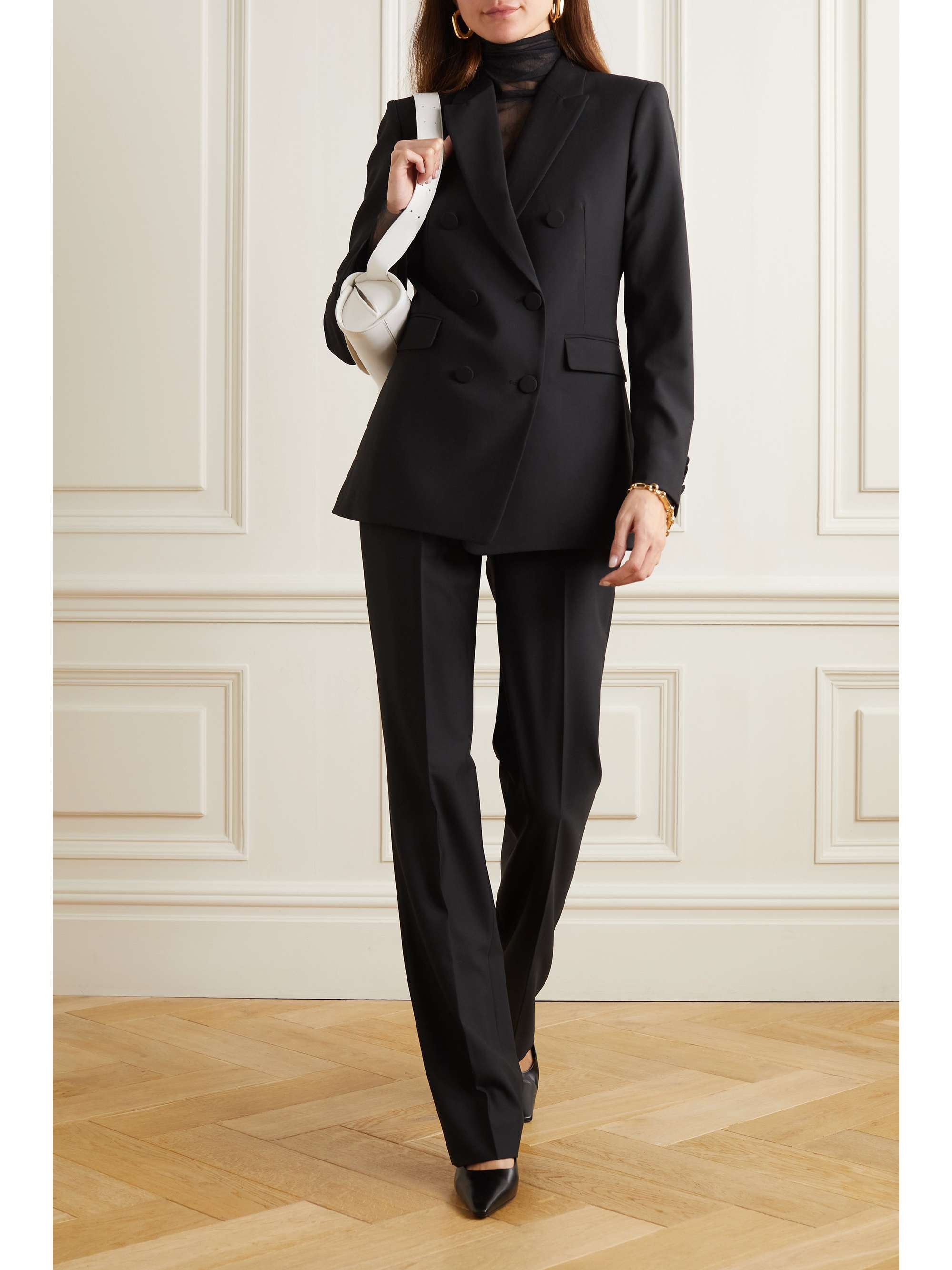 + NET SUSTAIN pleated merino wool straight-leg pants view