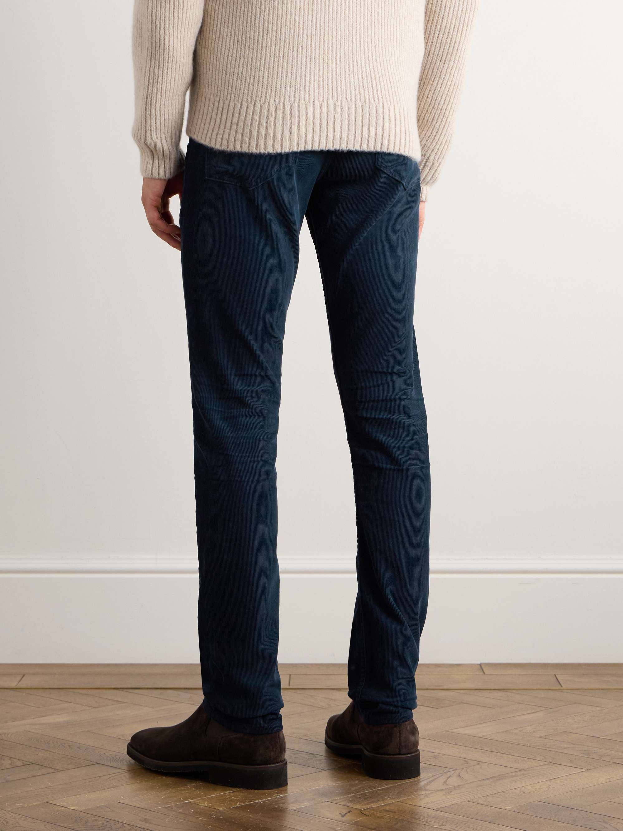 Slim-Fit Cotton-Blend Corduroy Trousers view