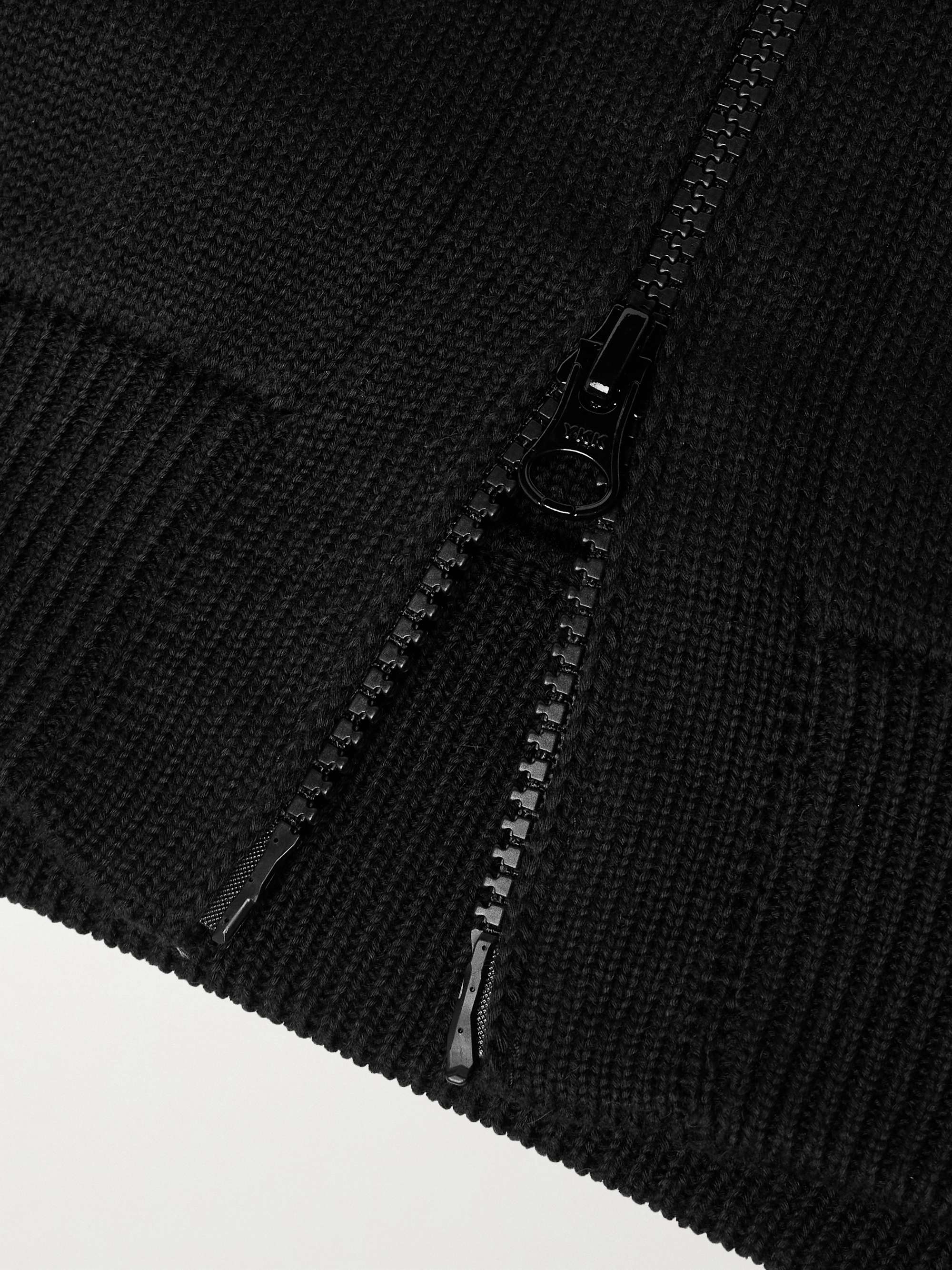 Ghost Logo-Appliquéd Cotton and Cashmere-Blend Zip-Up Cardigan view