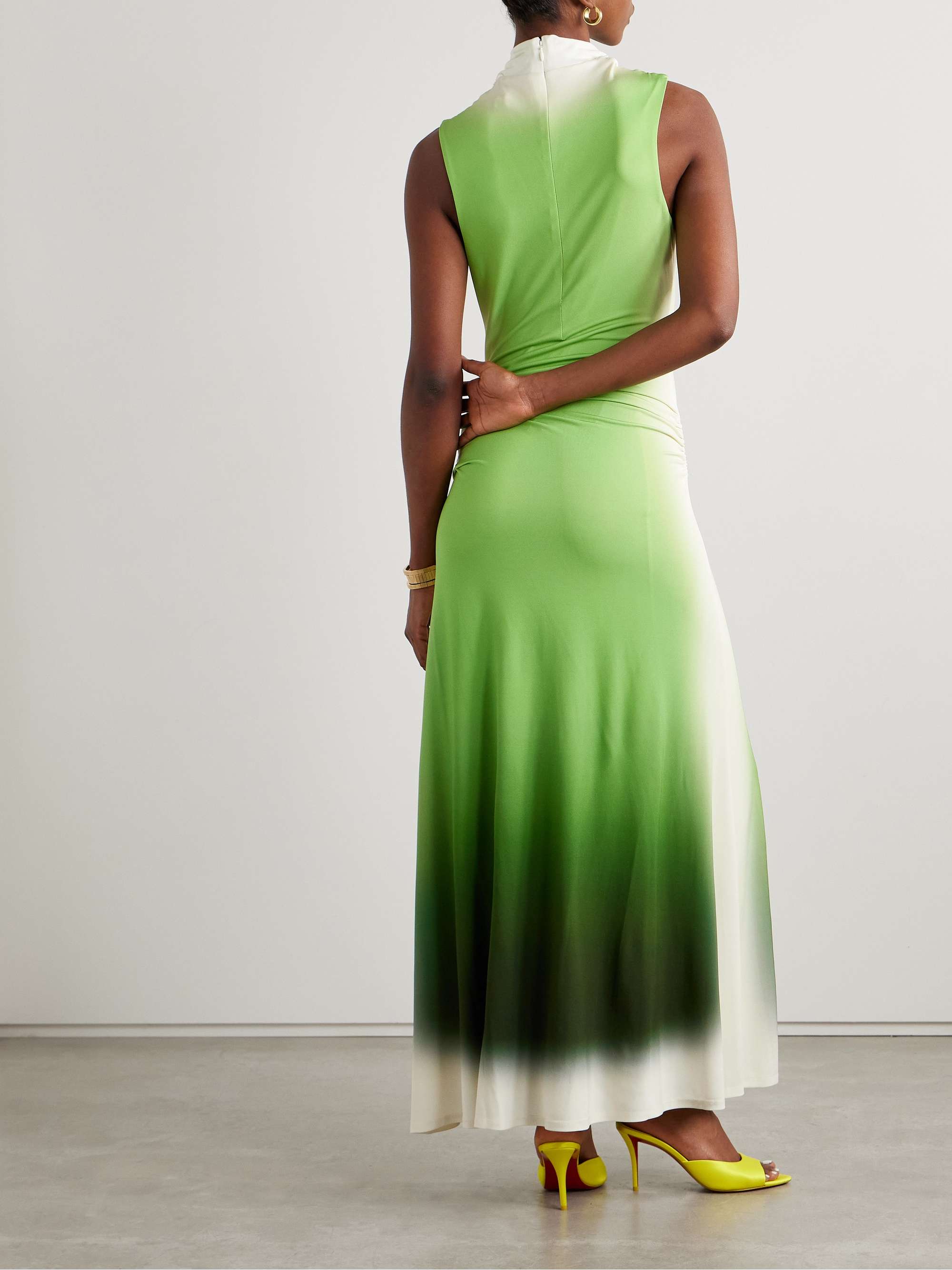 Aldina ruched ombré stretch-jersey turtleneck maxi dress view