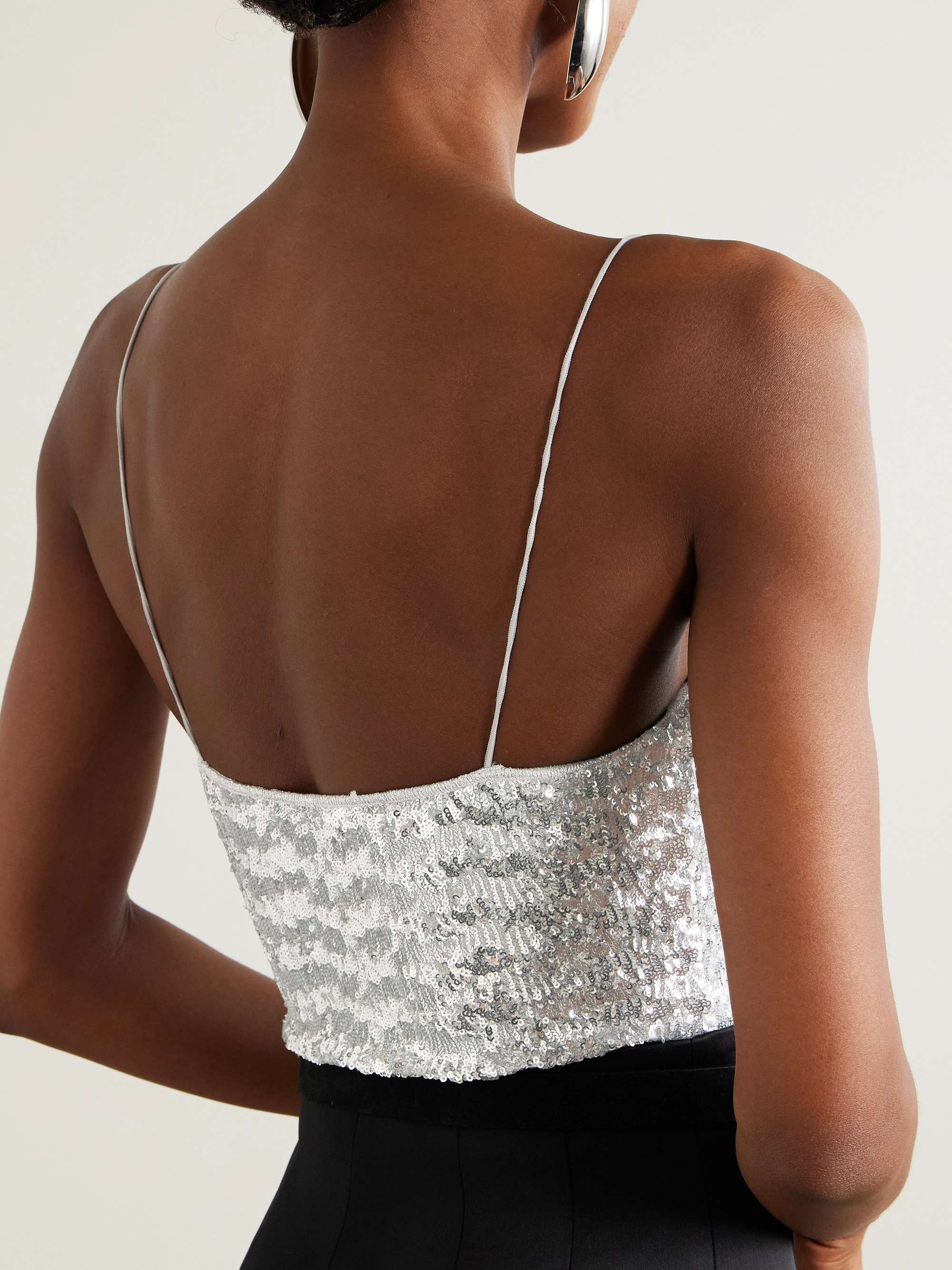 Sequined jersey balconette bodysuit view