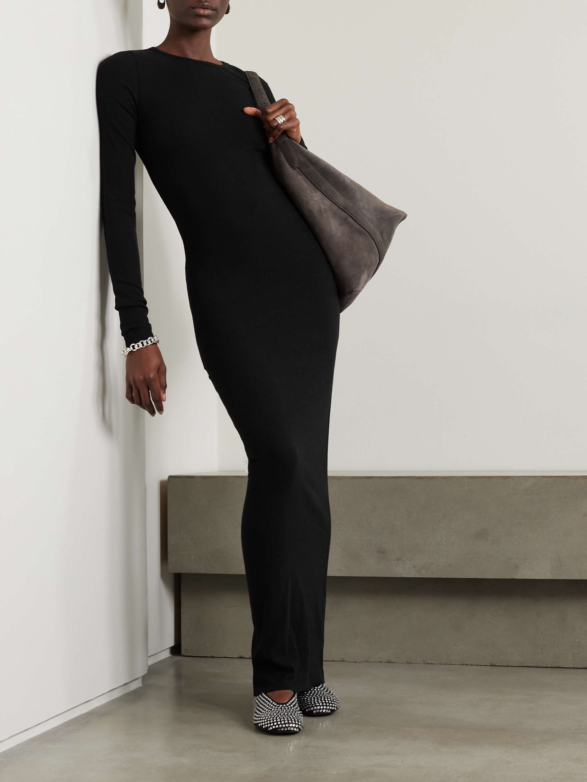 Ribbed stretch-jersey maxi dress view