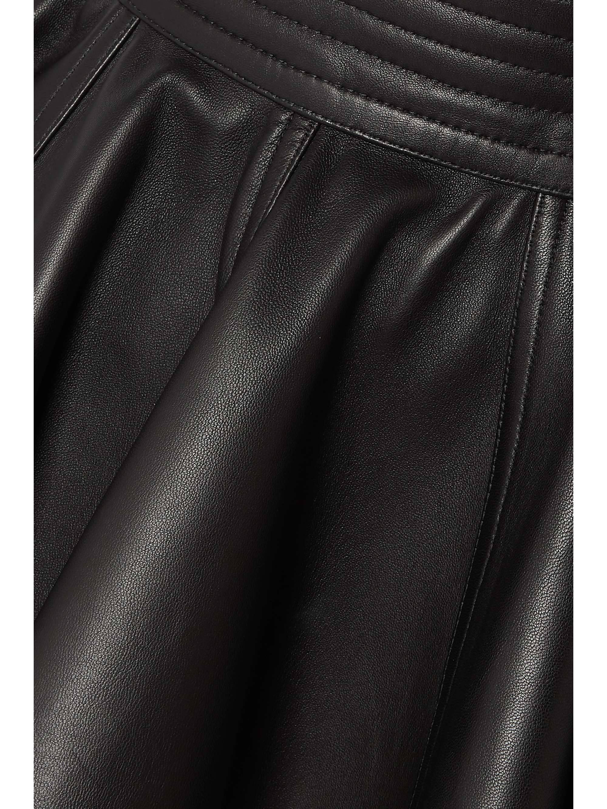 Ruffled leather waist belt view