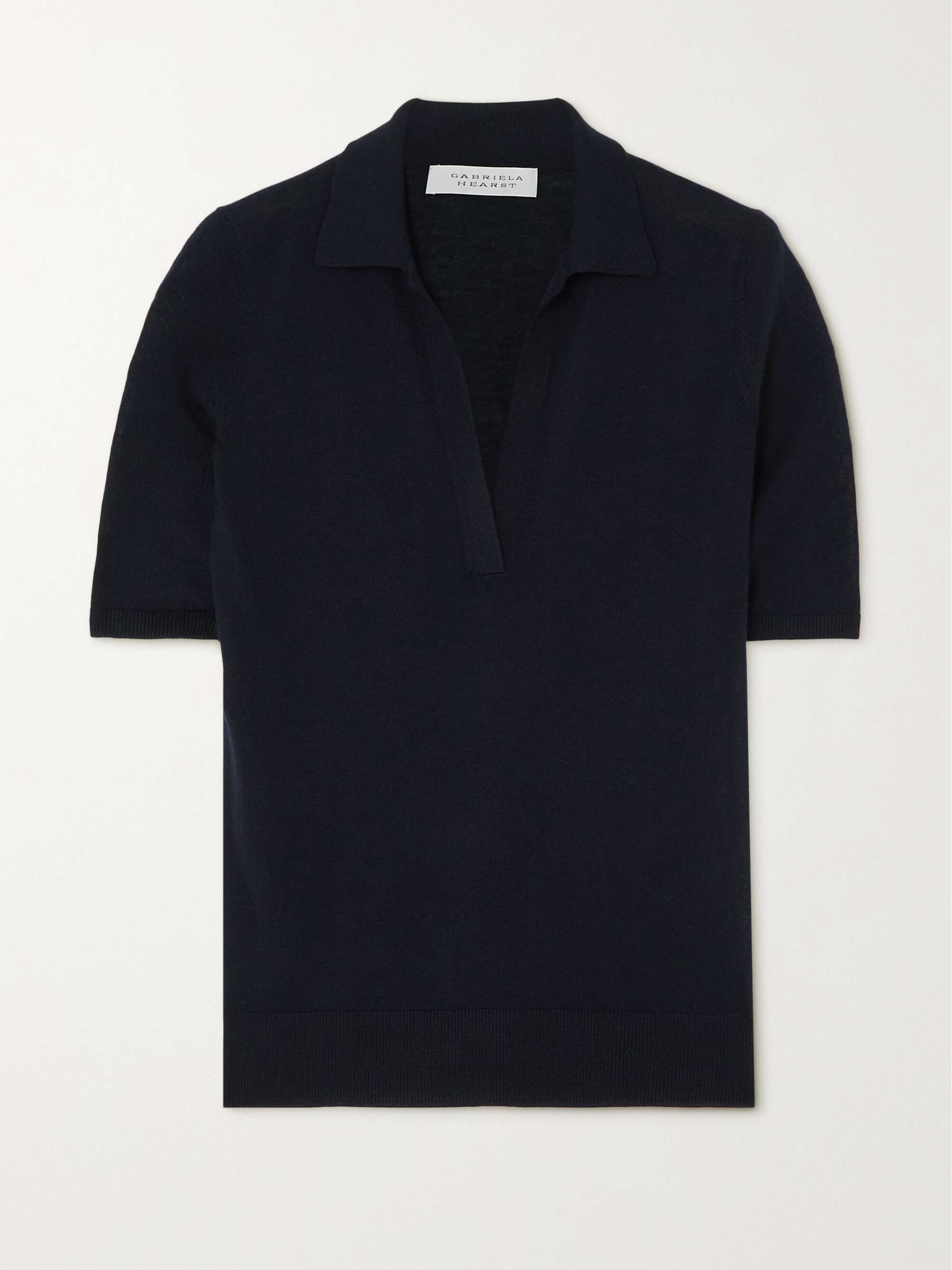 Frank cashmere and silk-blend polo shirt view