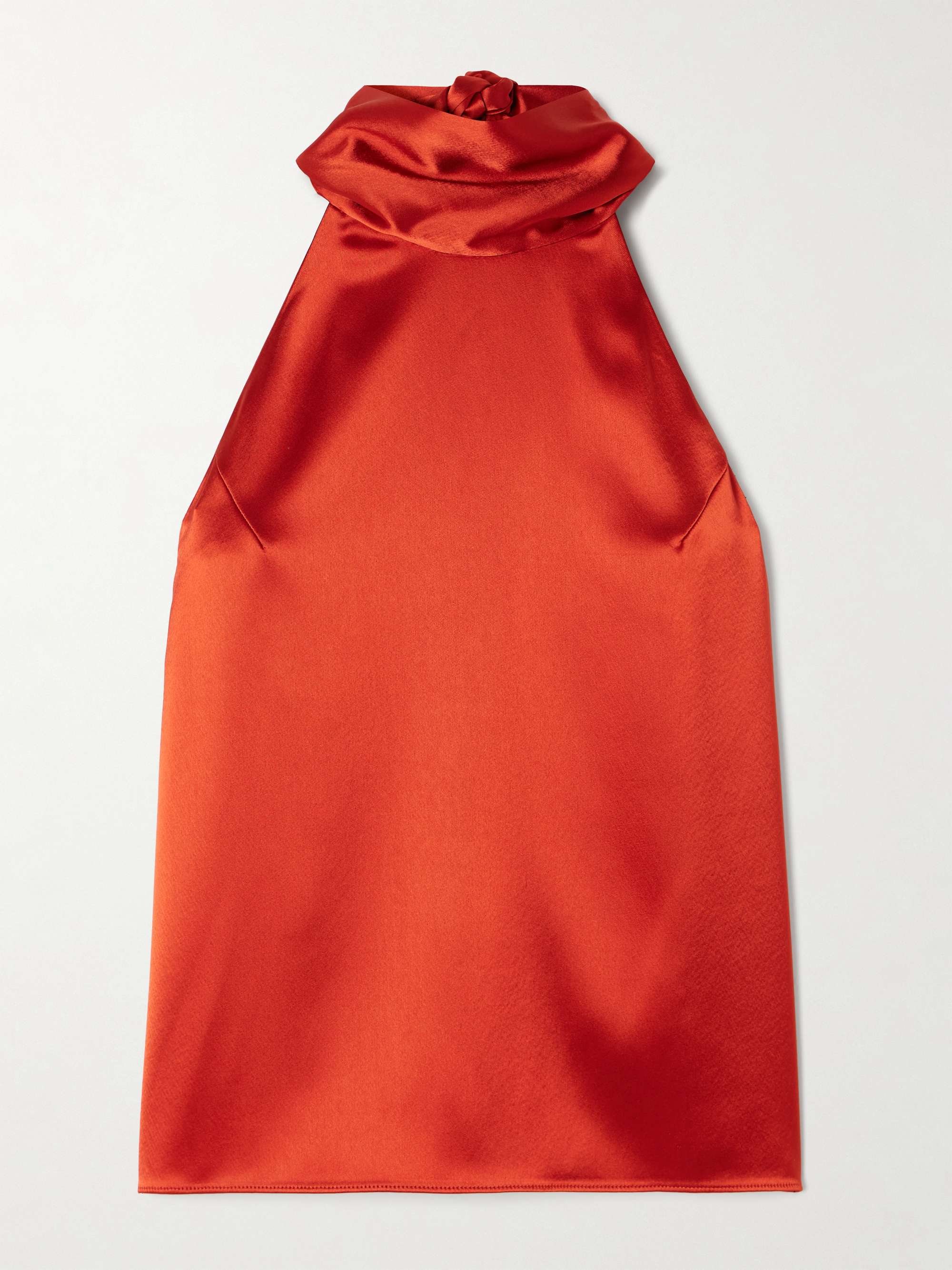Sienna bow-detailed satin turtleneck top view