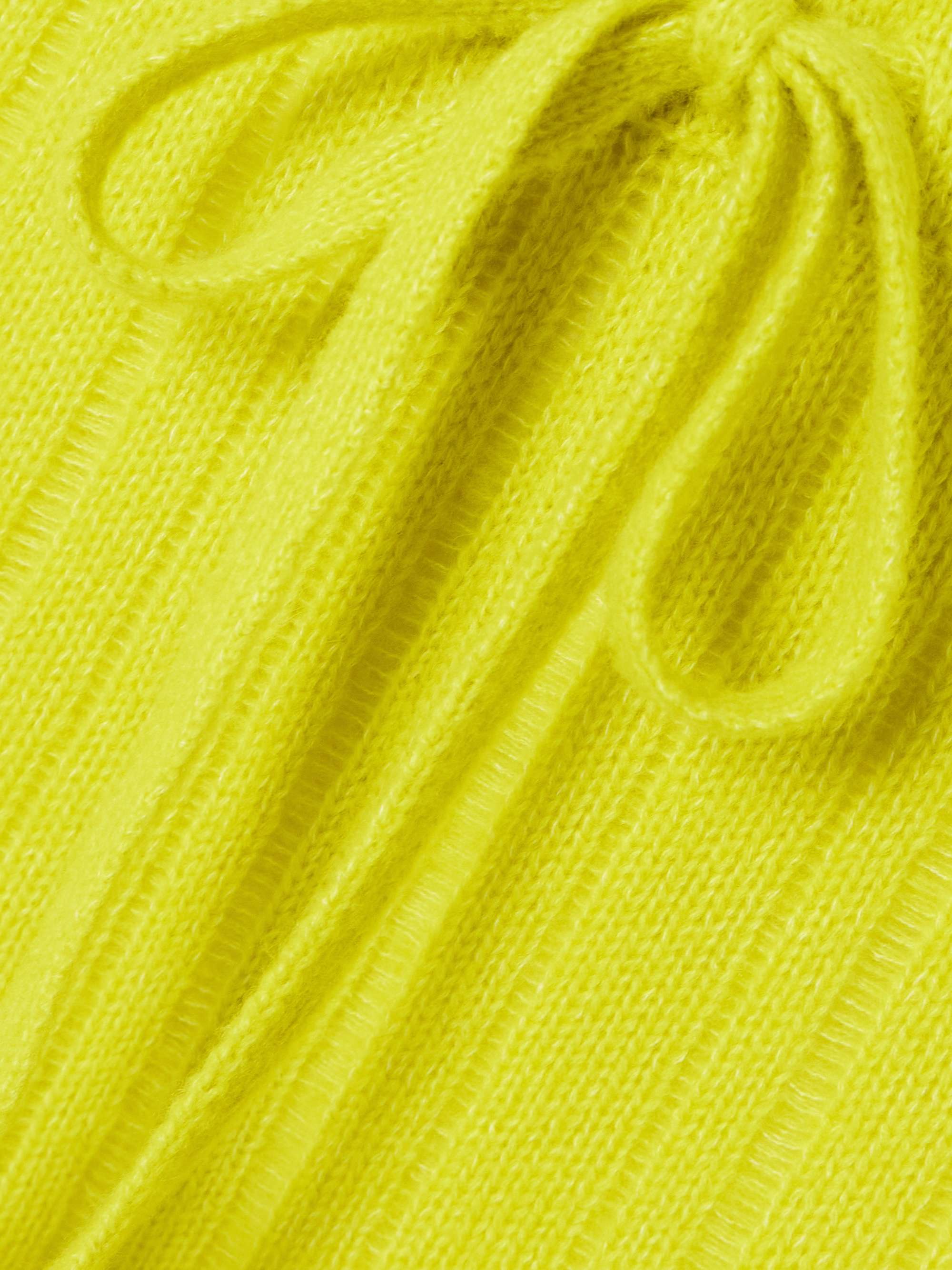 Drop Needle ribbed cashmere and cotton-blend wide-leg pants view