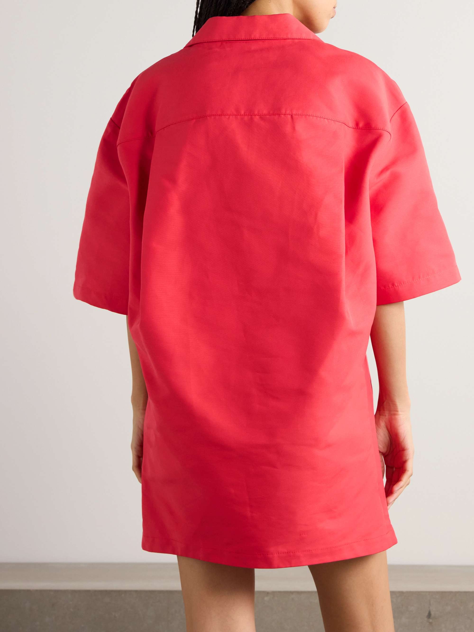Oversized embroidered cotton mini dress view
