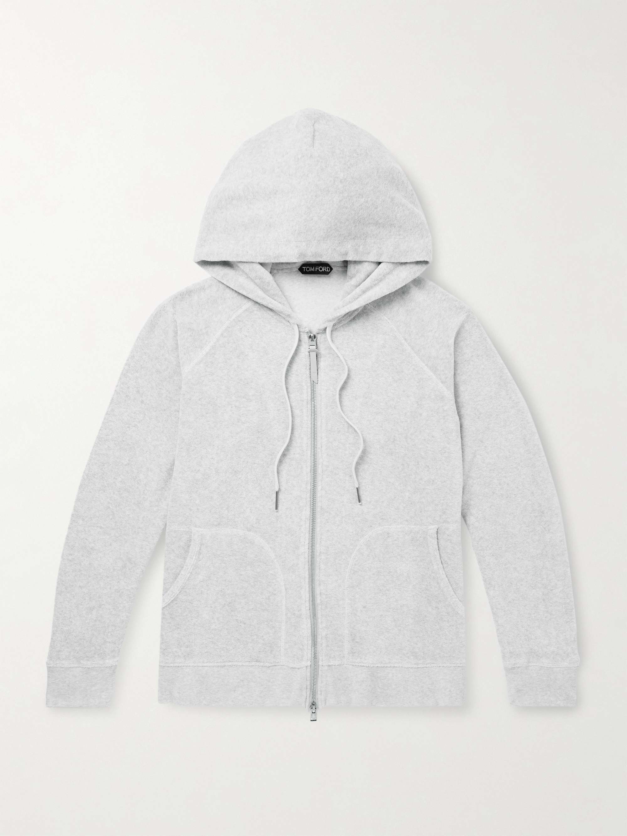 Slim-Fit Cotton-Blend Terry Zip-Up Hoodie view