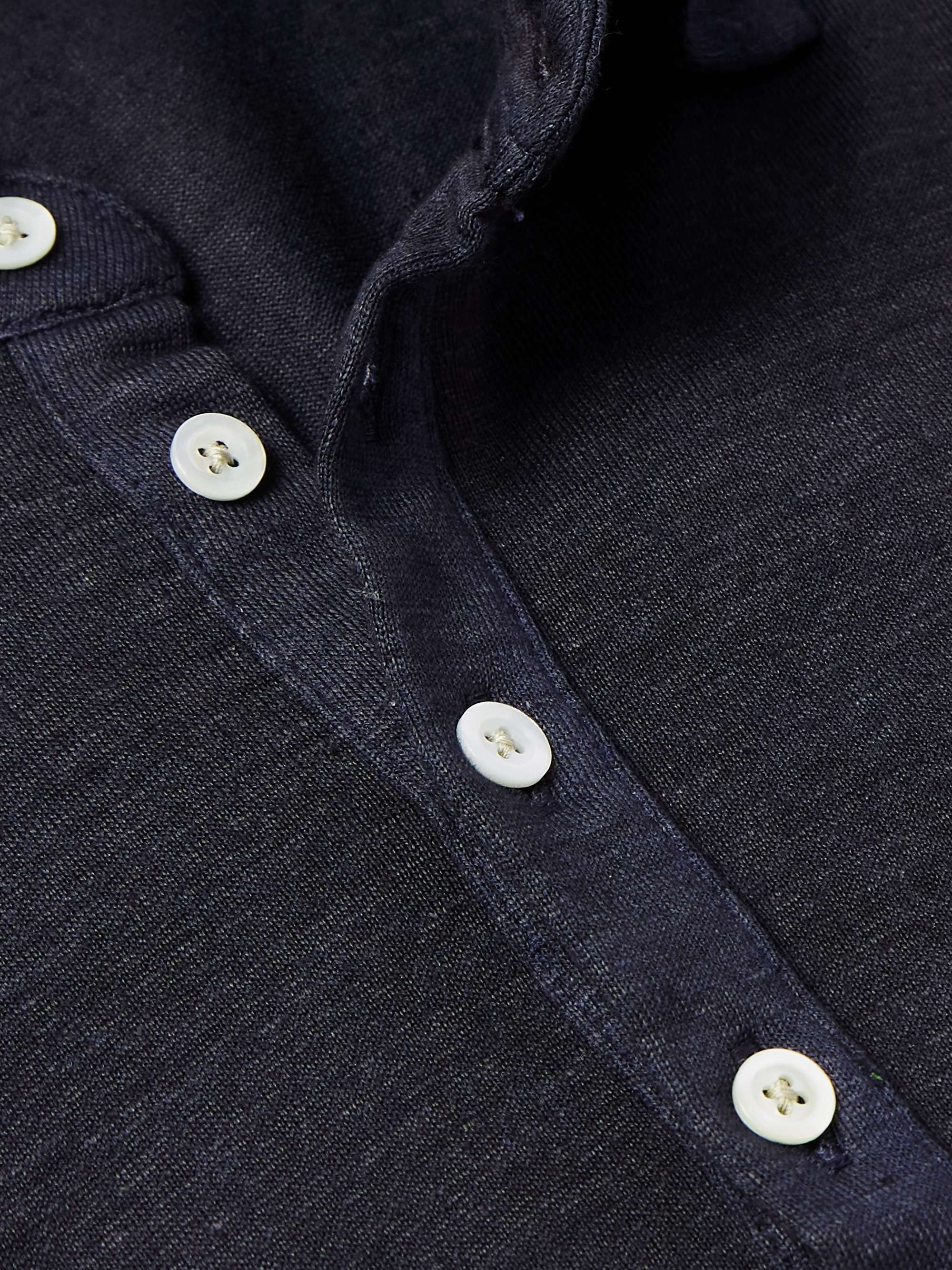 Raya Linen and Cotton-Blend Polo Shirt view