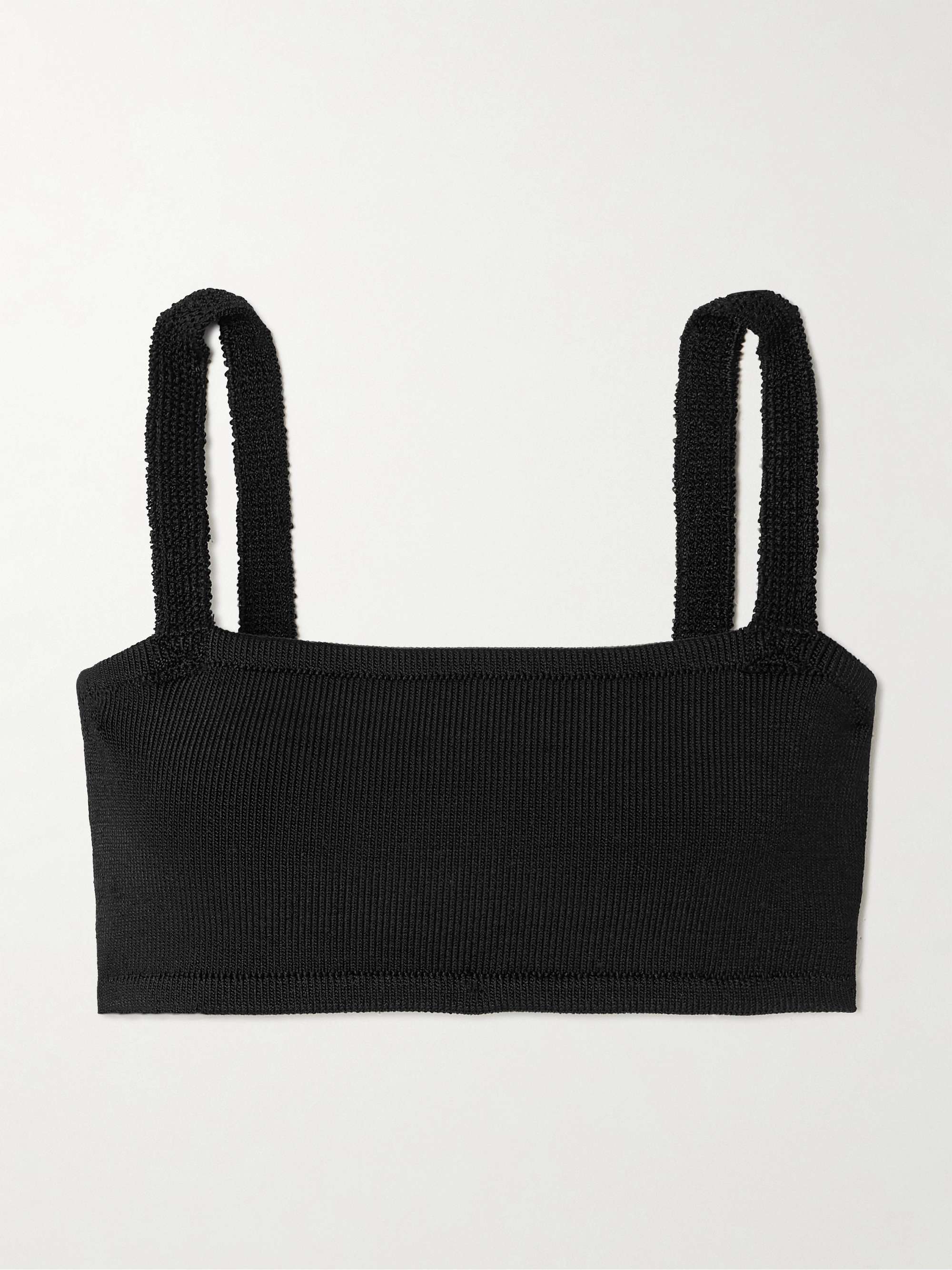 Ribbed-knit bandeau top view