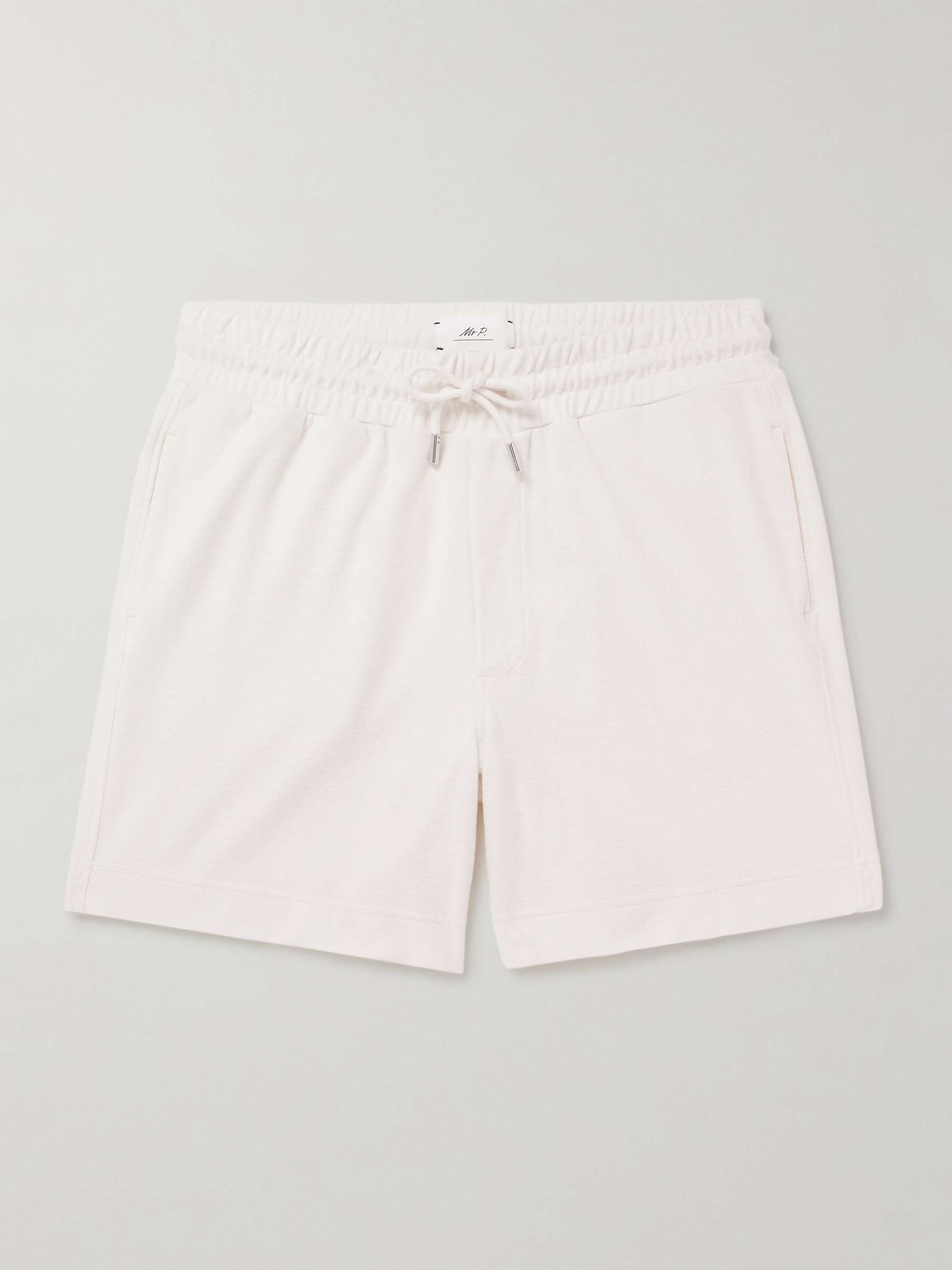 Straight-Leg Organic Cotton-Terry Drawstring Shorts view