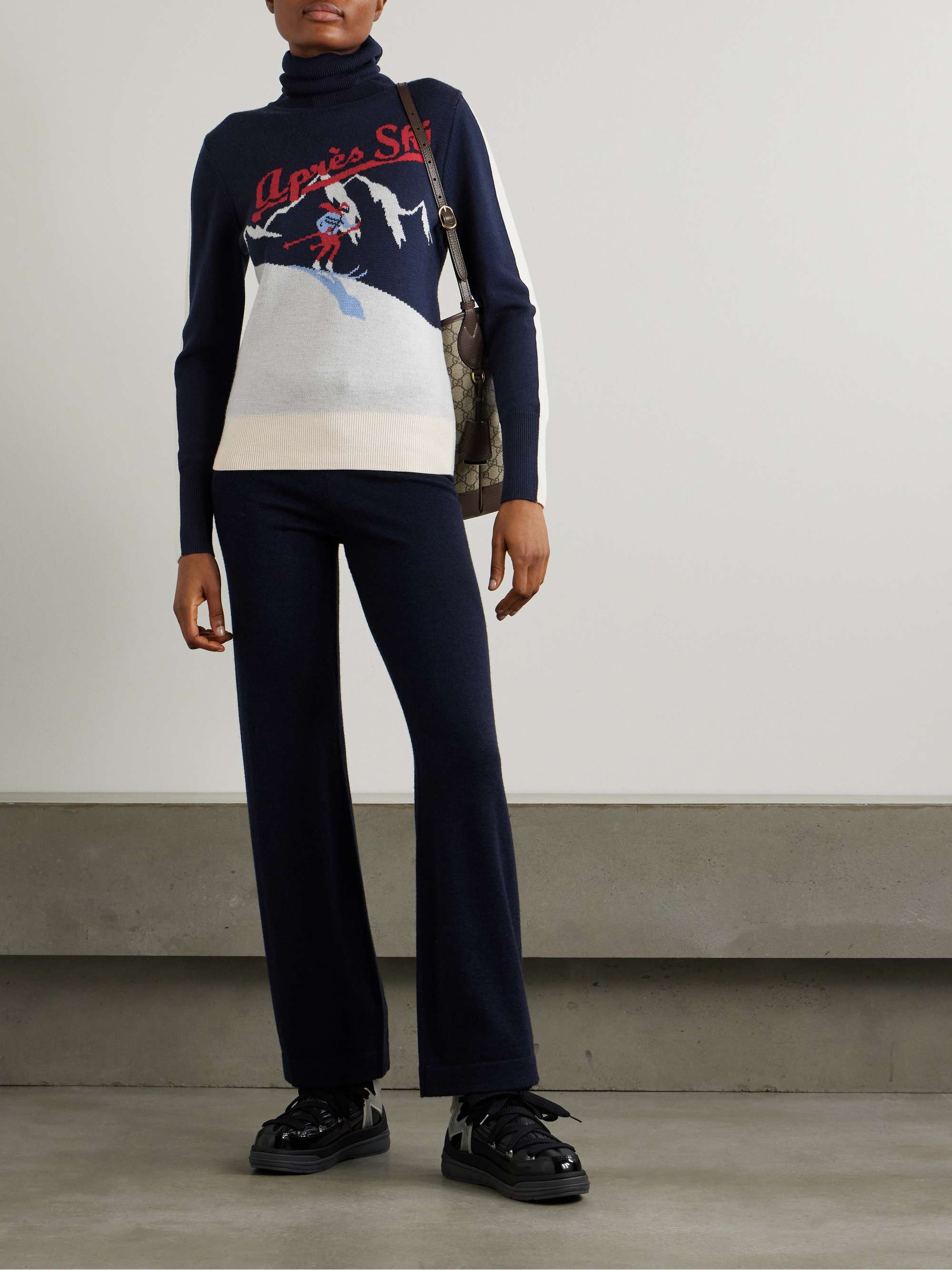 AfterSki intarsia merino wool turtleneck sweater view