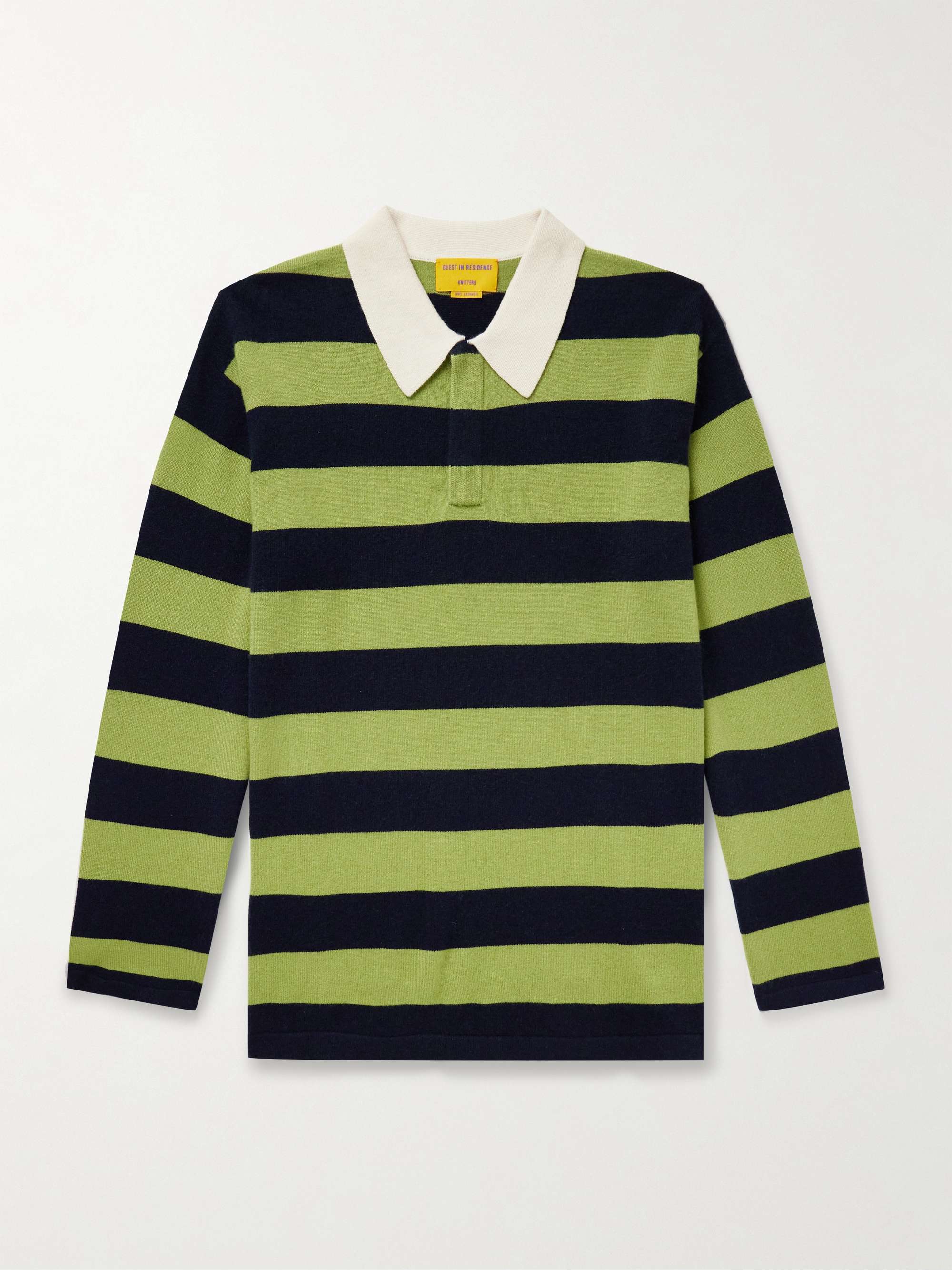 Rugby Striped Cashmere Polo Shirt view