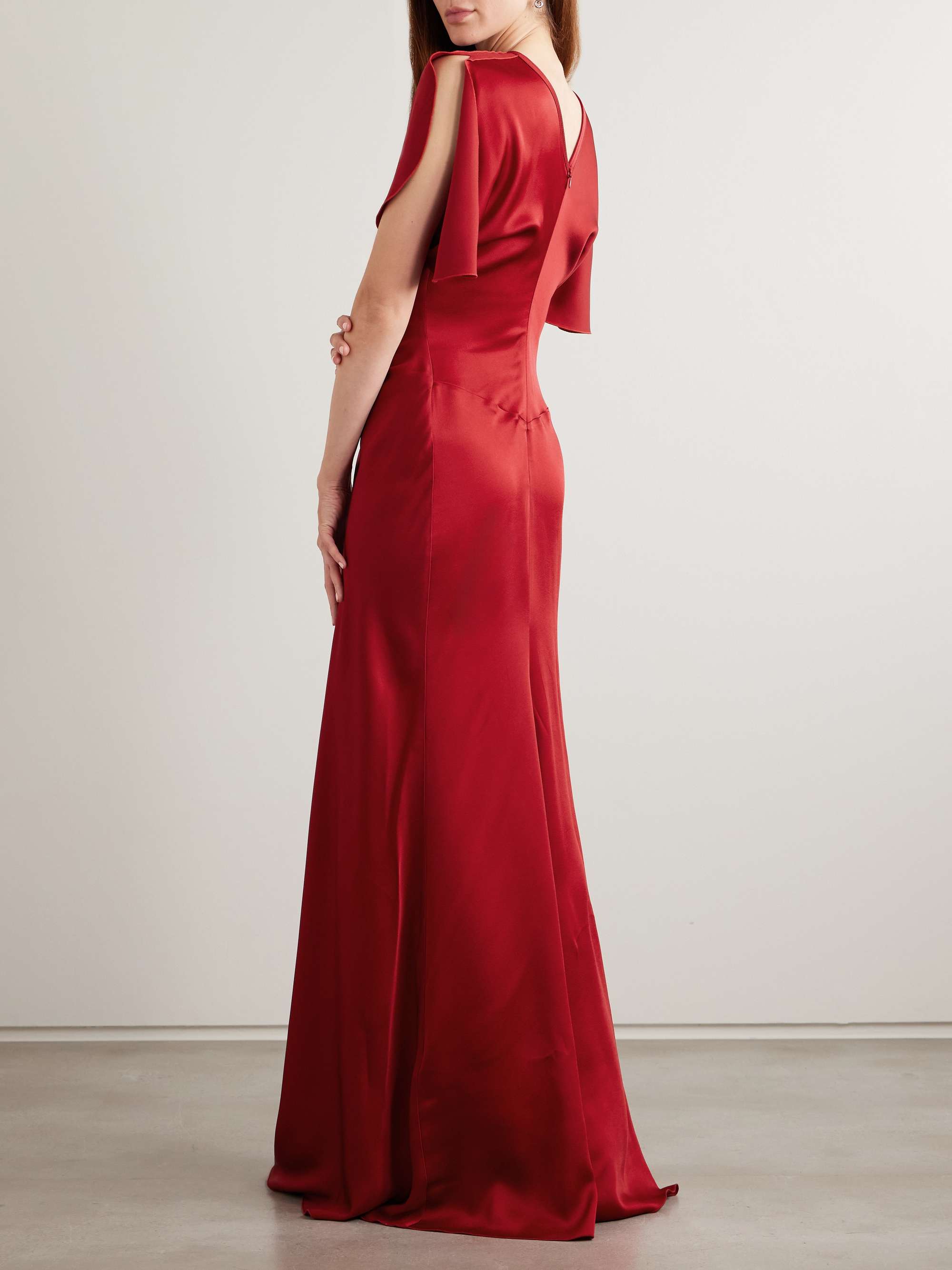 Gathered satin gown view