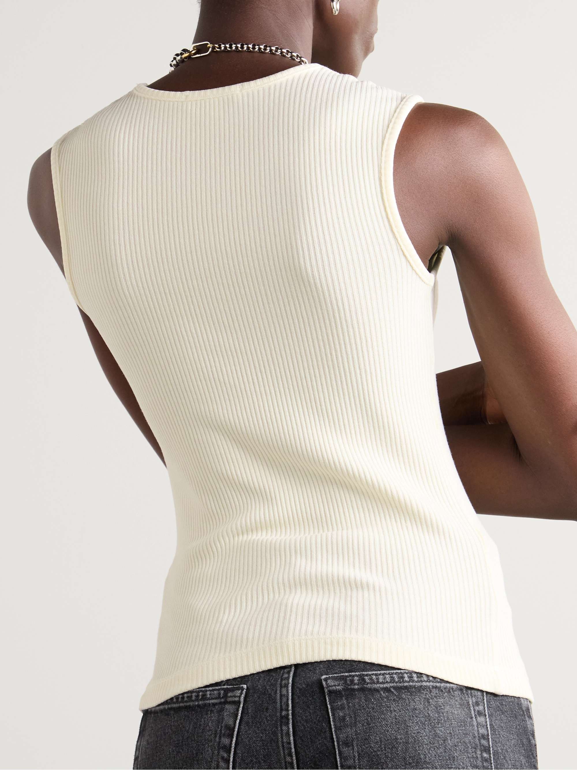 Binx ribbed stretch-Lyocell and organic cotton-blend tank view