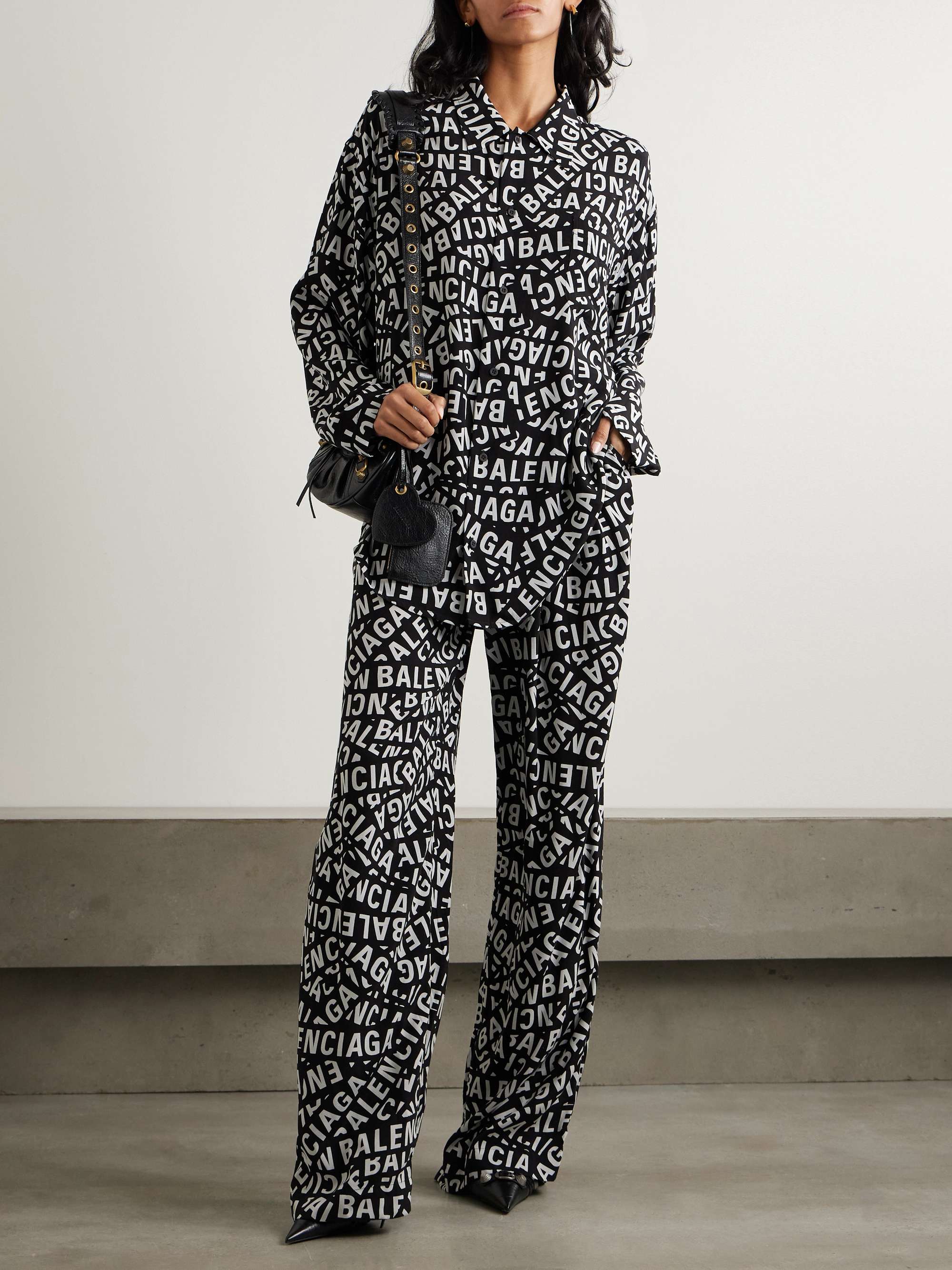 Printed crepe shirt view