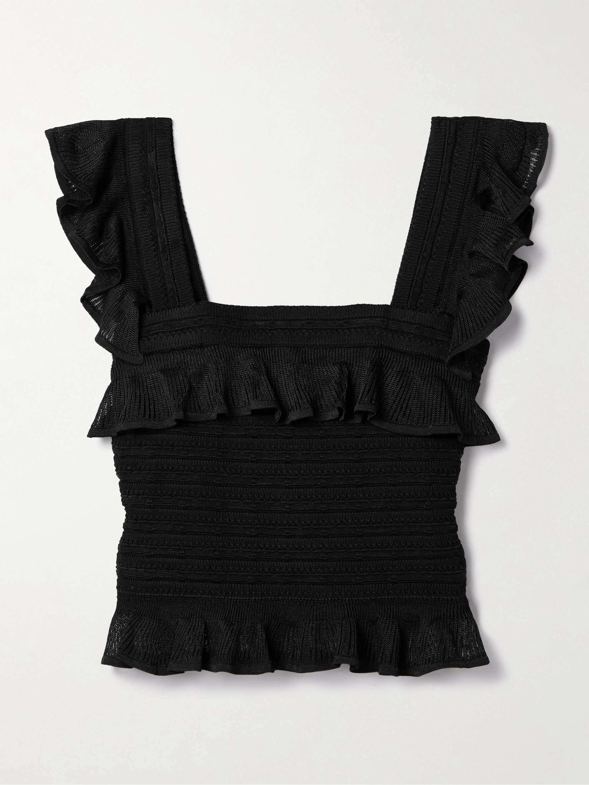Illuminate ruffled knitted tank view