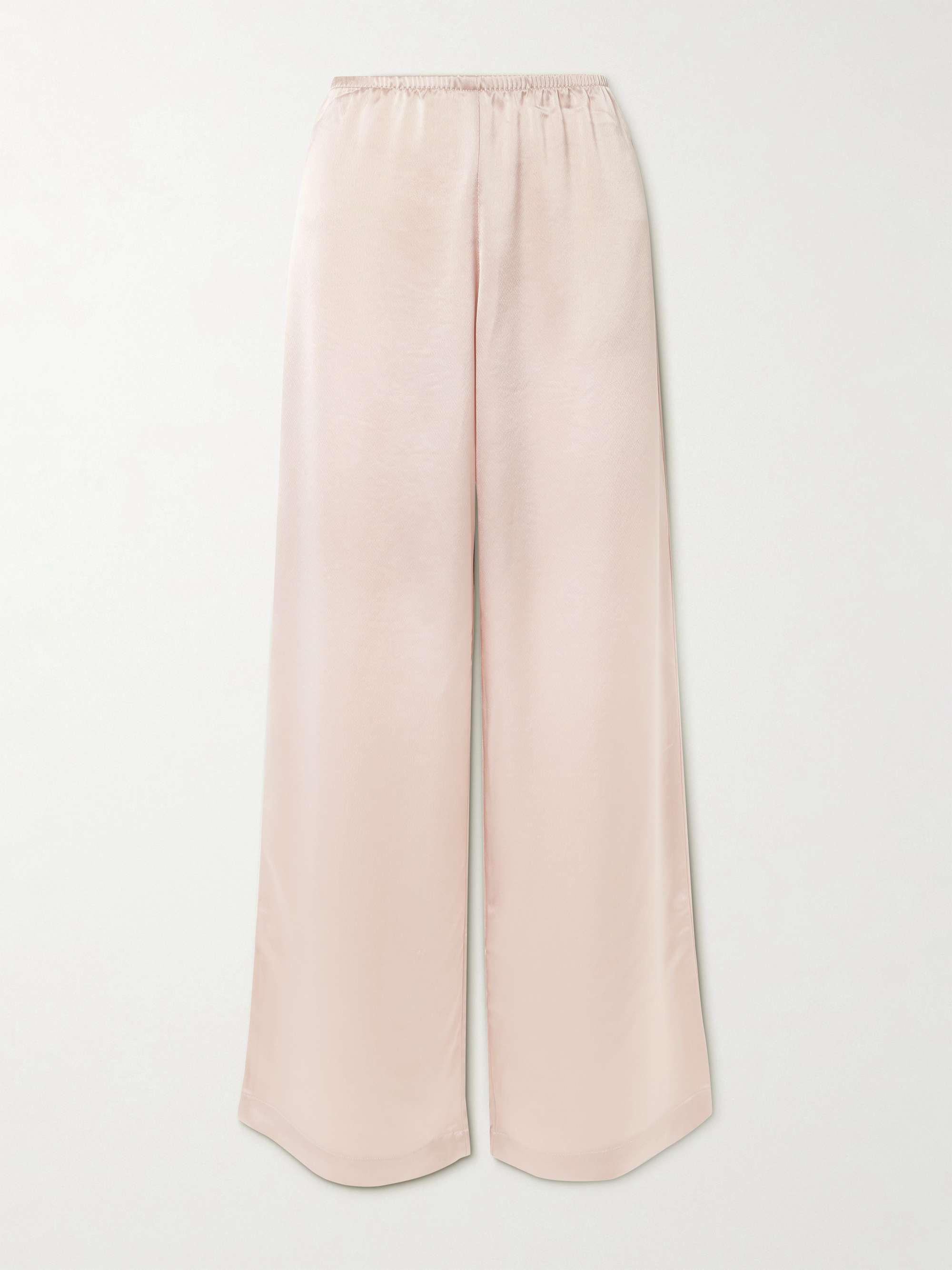 Barb washed-satin wide-leg pants view