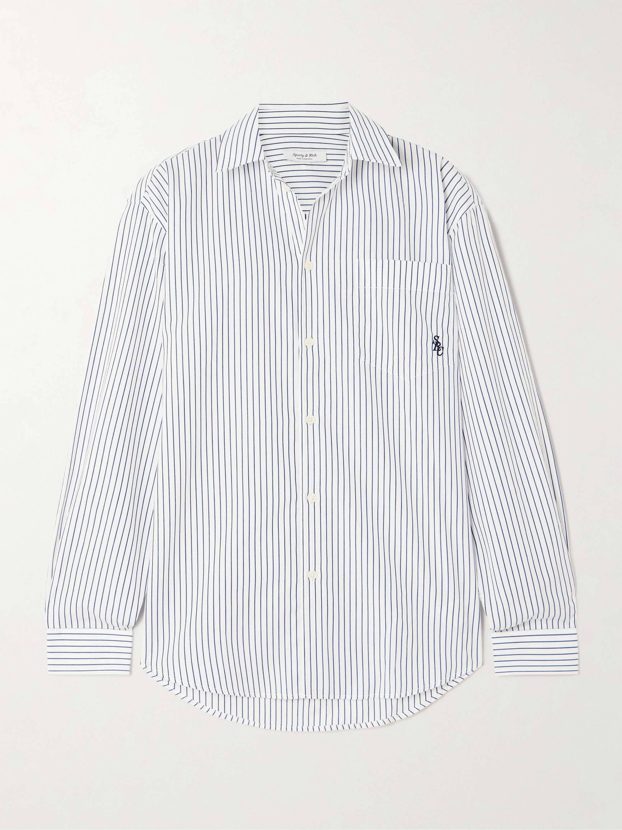 SRC embroidered striped cotton-poplin shirt view