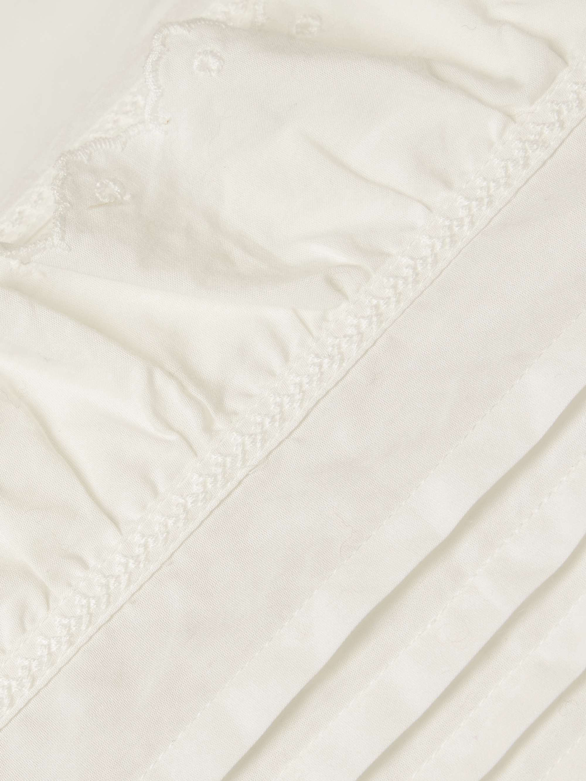 Ruffled broderie anglaise cotton blouse view