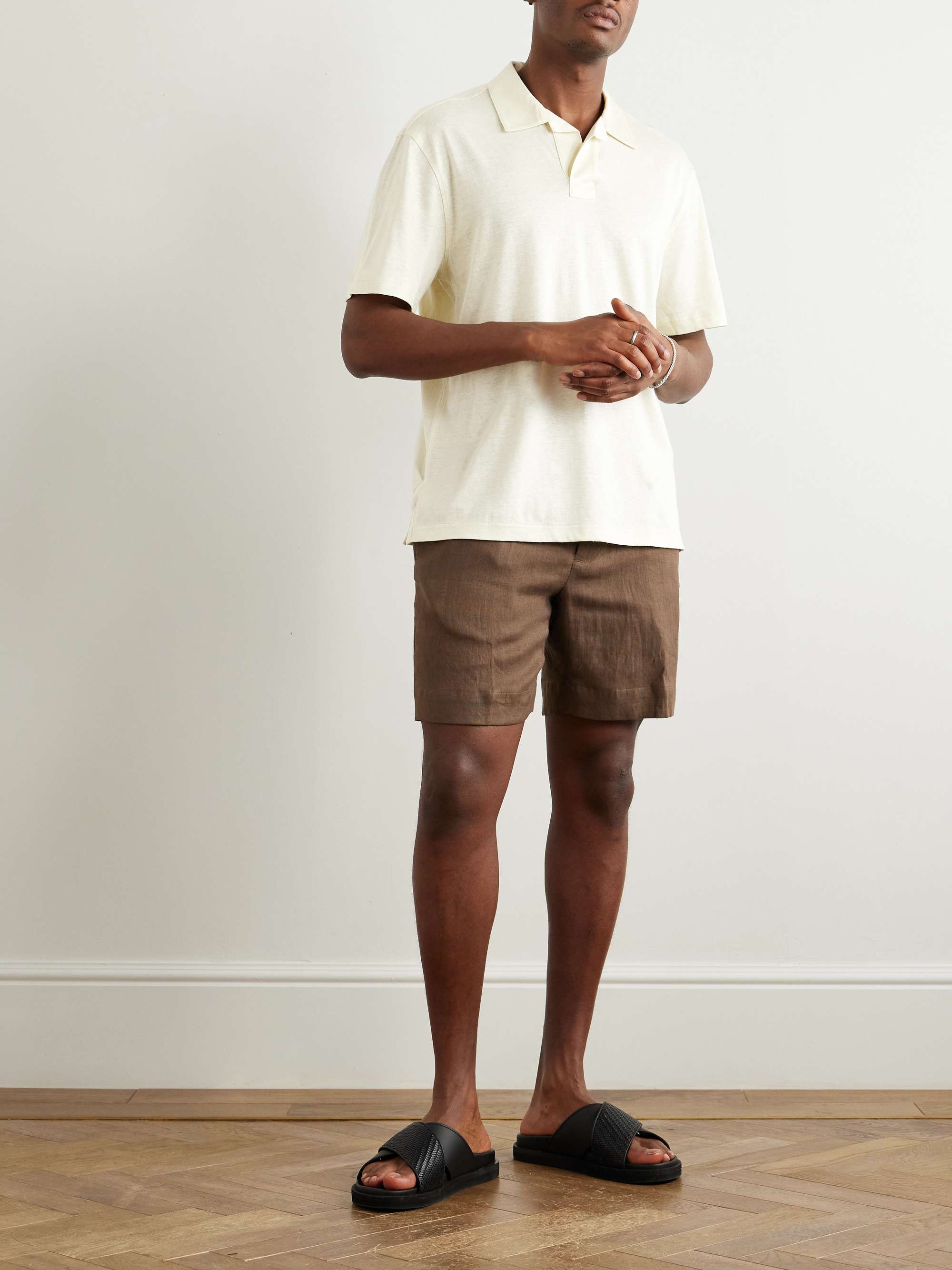 Linen, Cotton and Silk-Blend Polo Shirt view