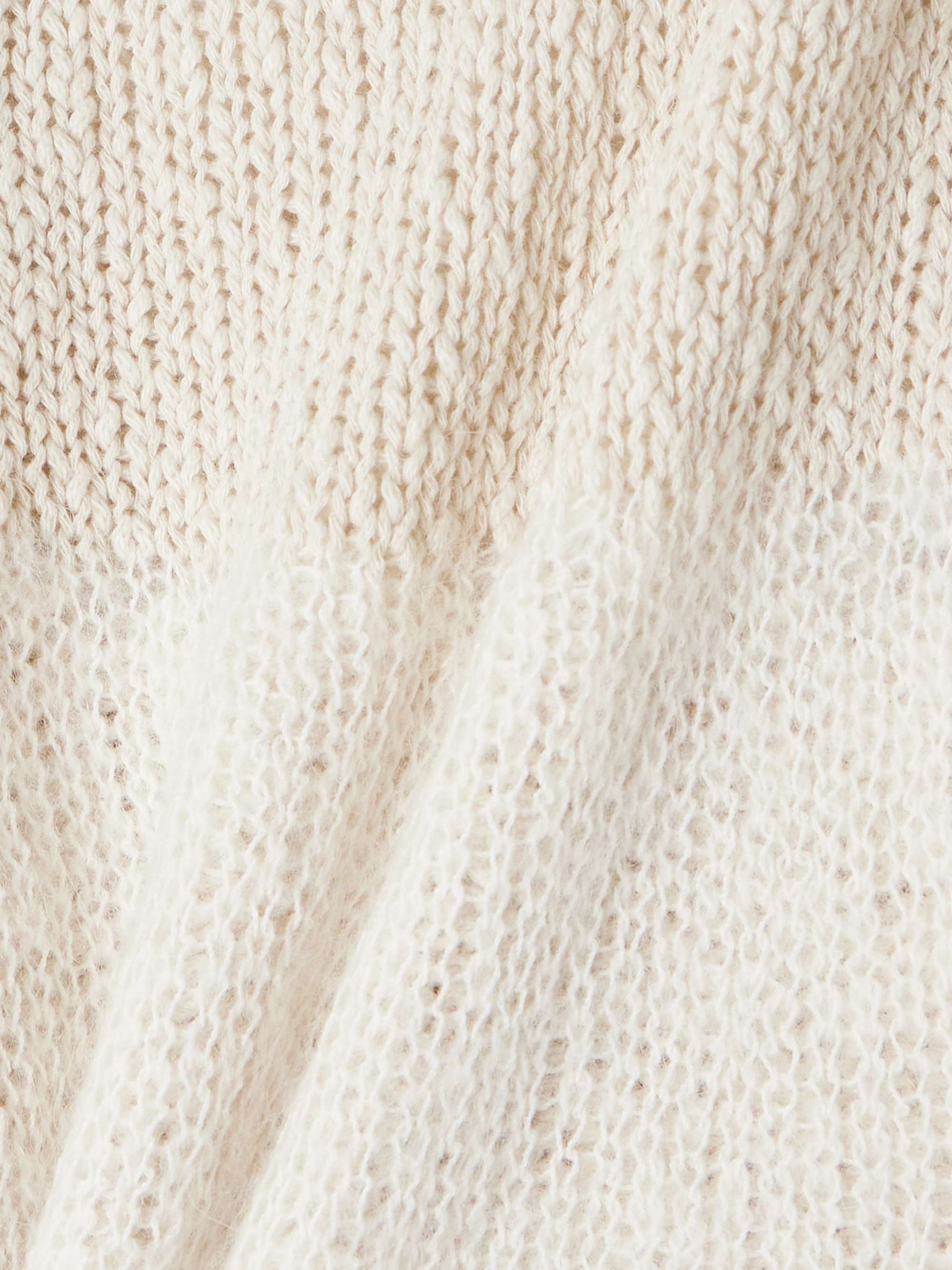 Popover distressed striped cotton and linen-blend sweater view