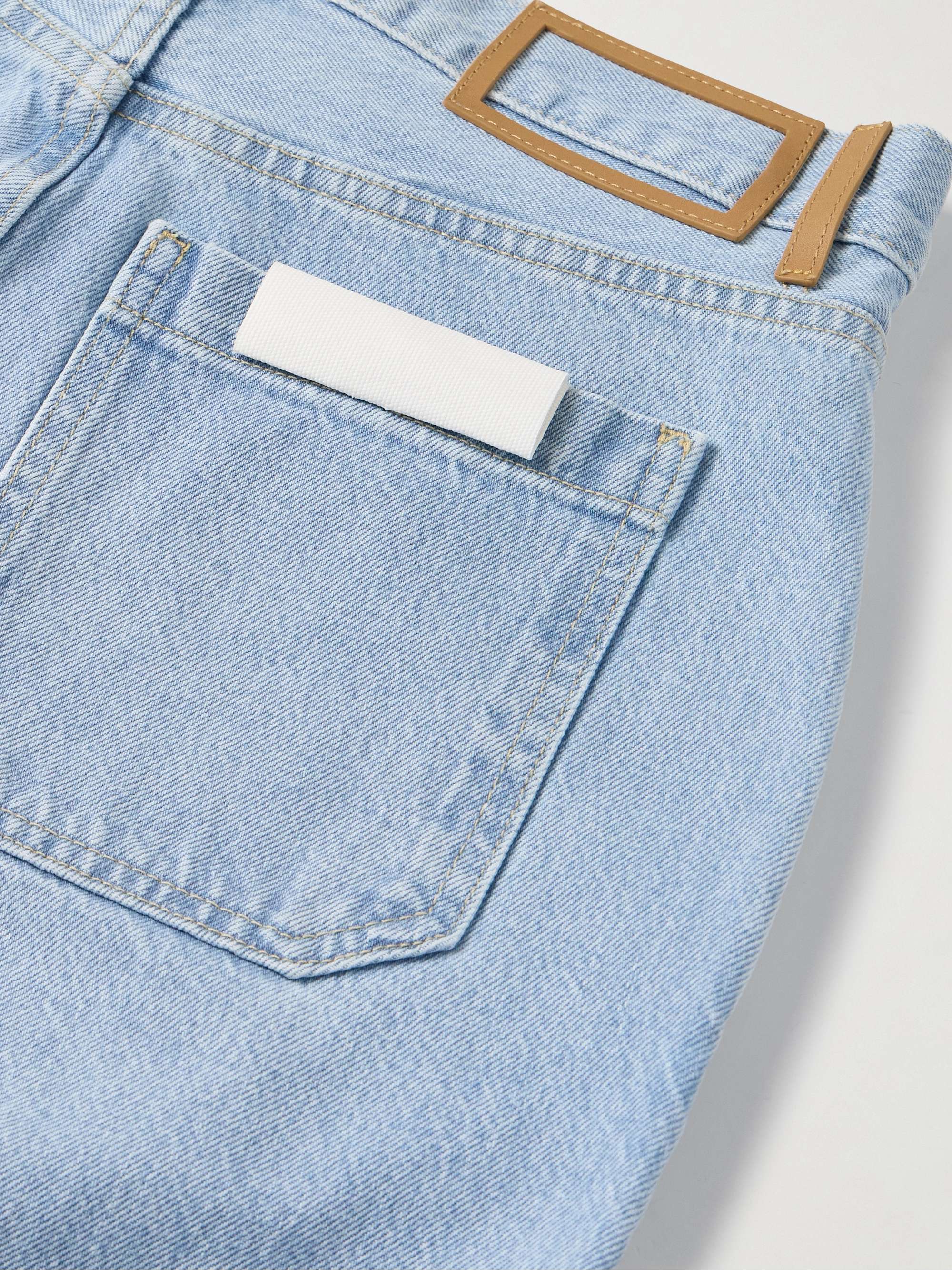 Izzie cropped high-rise organic wide-leg jeans view