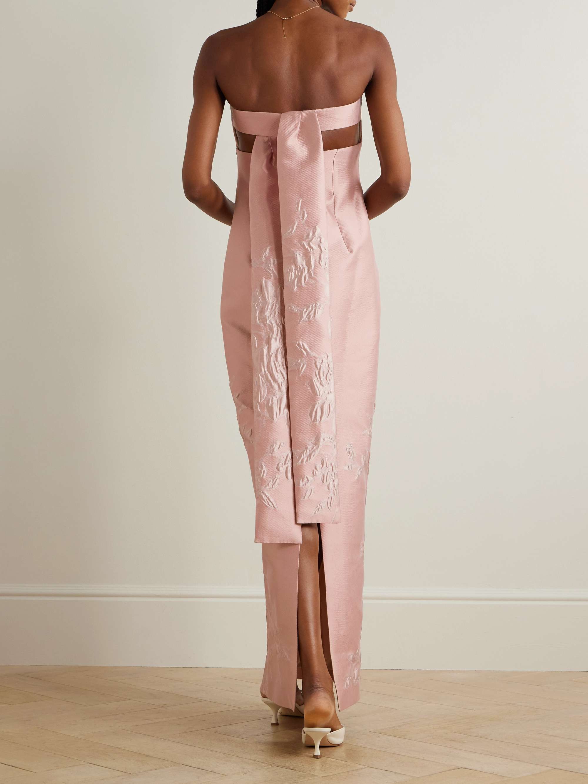 Ximena strapless floral cloqué maxi dress view