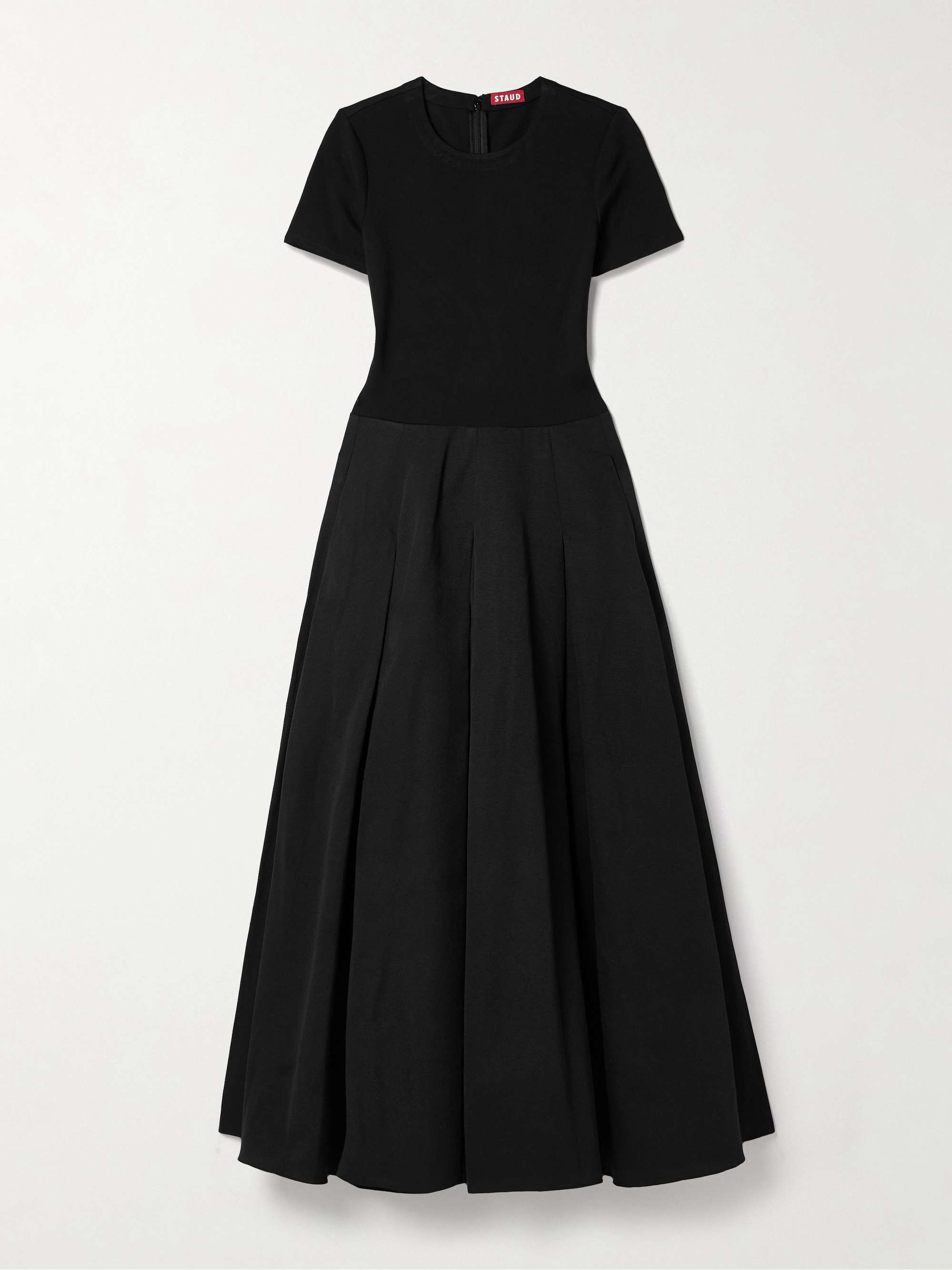 Hopper stretch-jersey and pleated faille maxi dress view