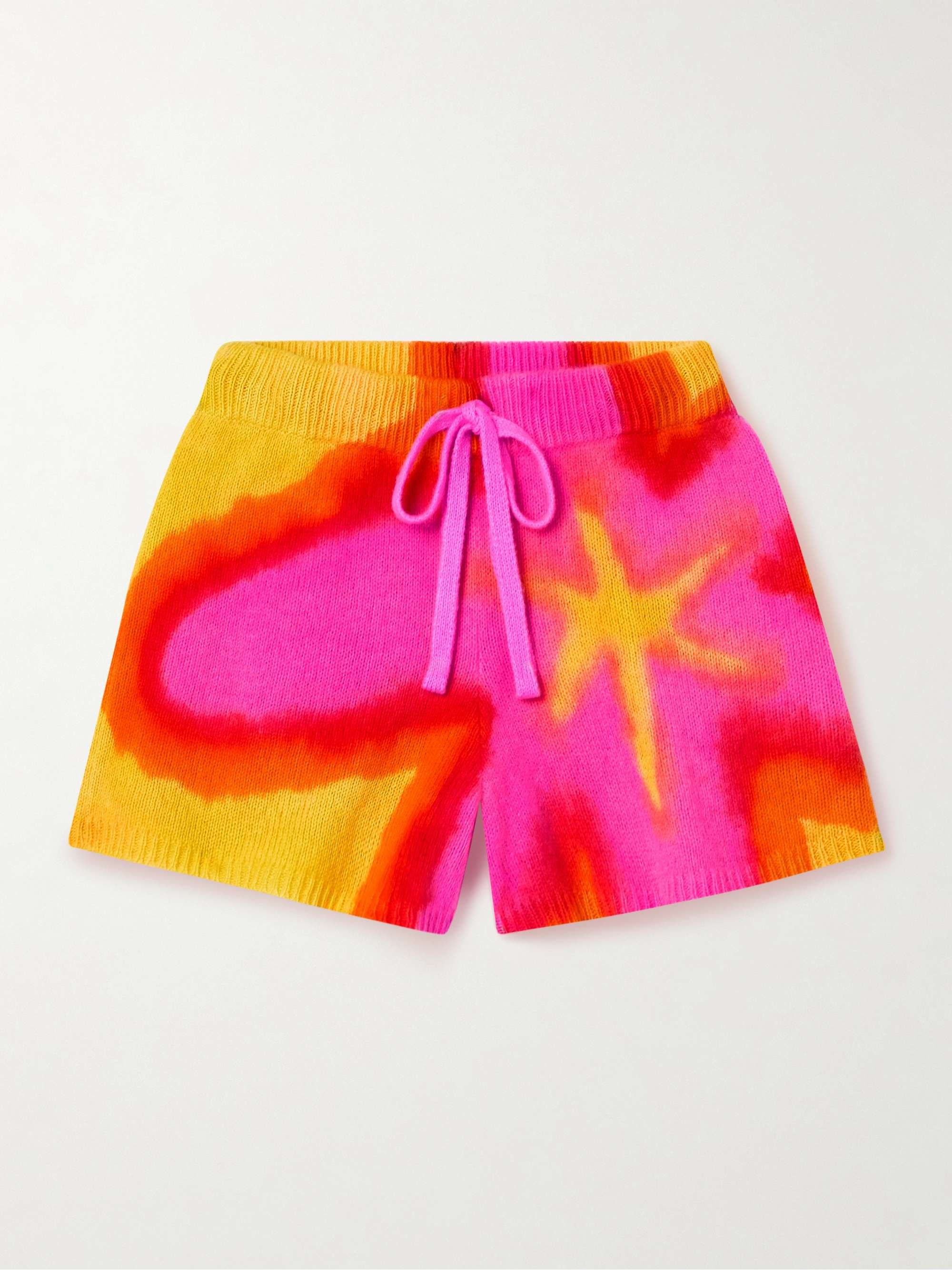 Tie-dyed cashmere shorts view