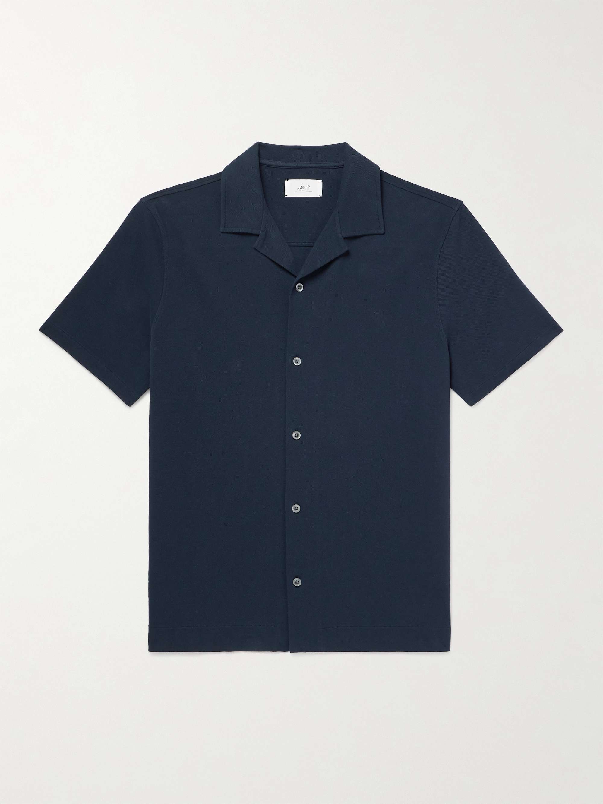 Camp-Collar Cotton-Piqué Shirt view