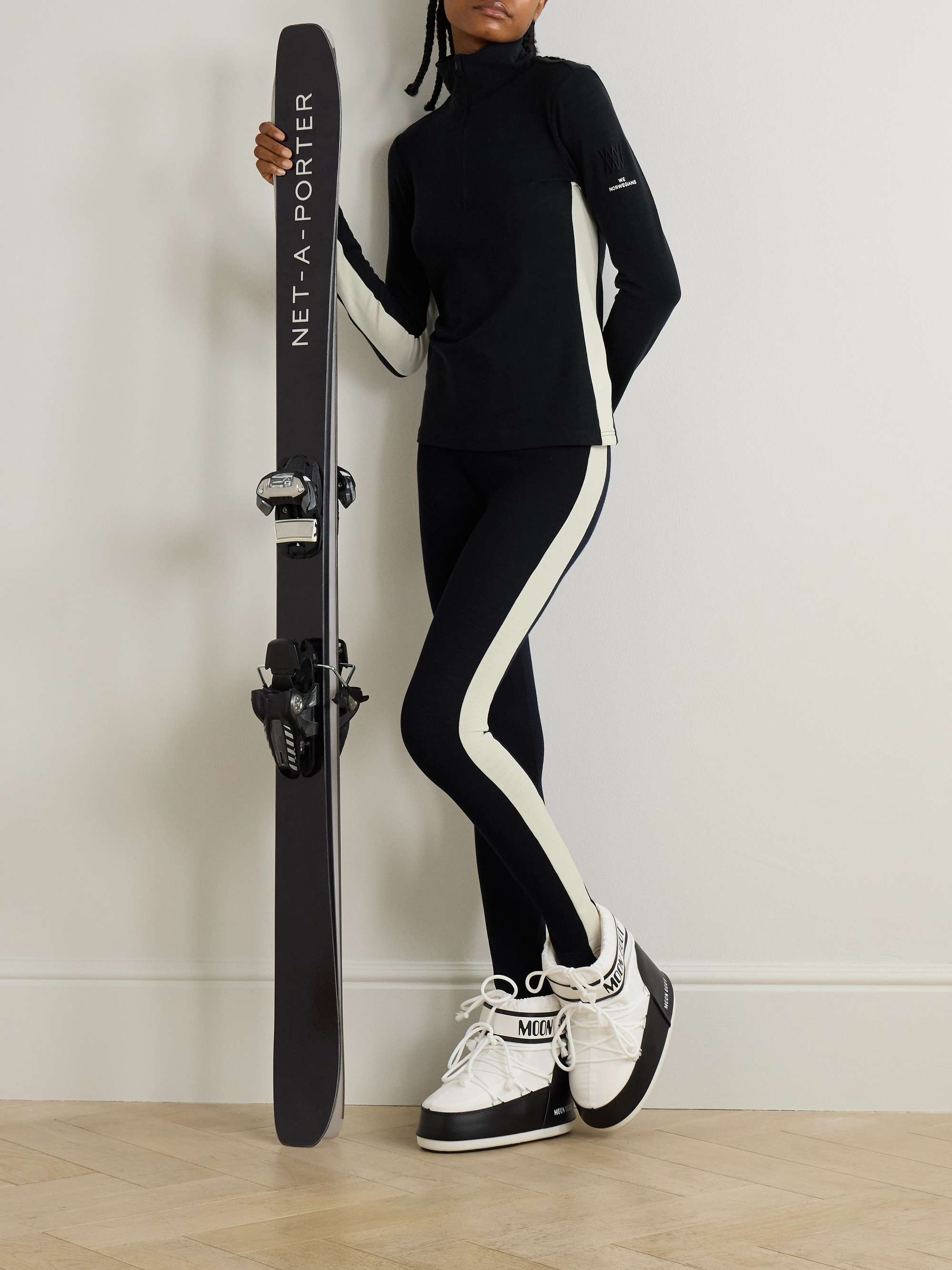 Voss merino wool-blend piqué ski top view