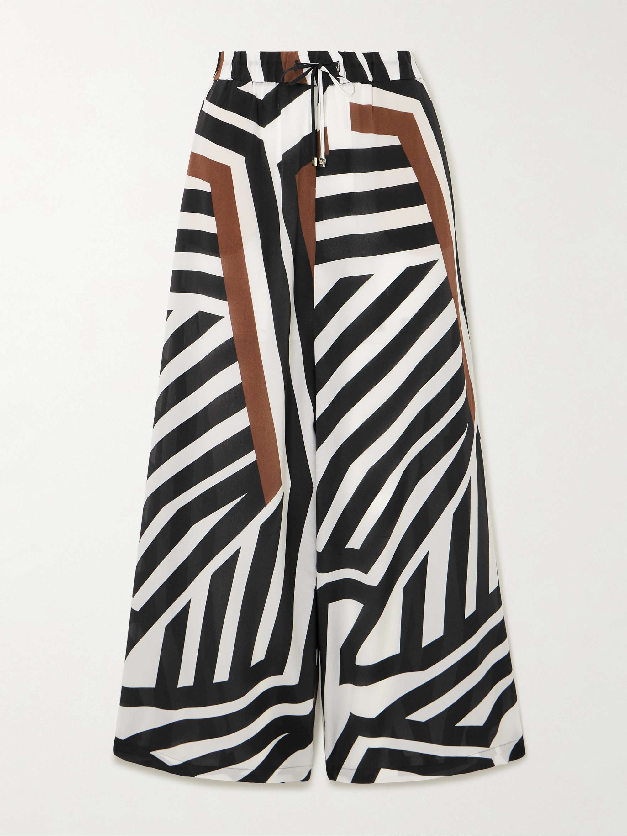 Tropea striped silk crepe de chine wide-leg pants view