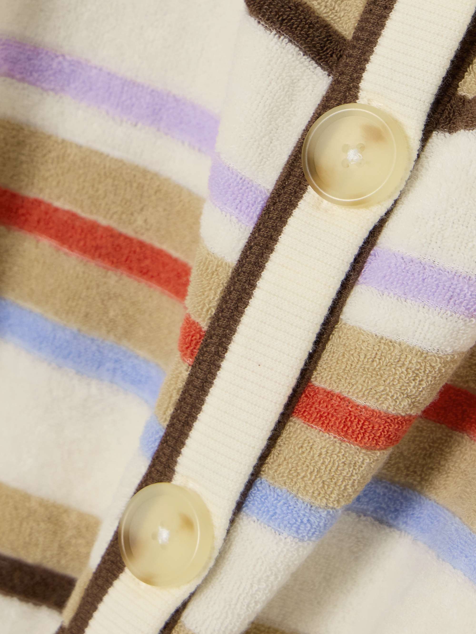 Brendan striped cotton-blend terry cardigan view