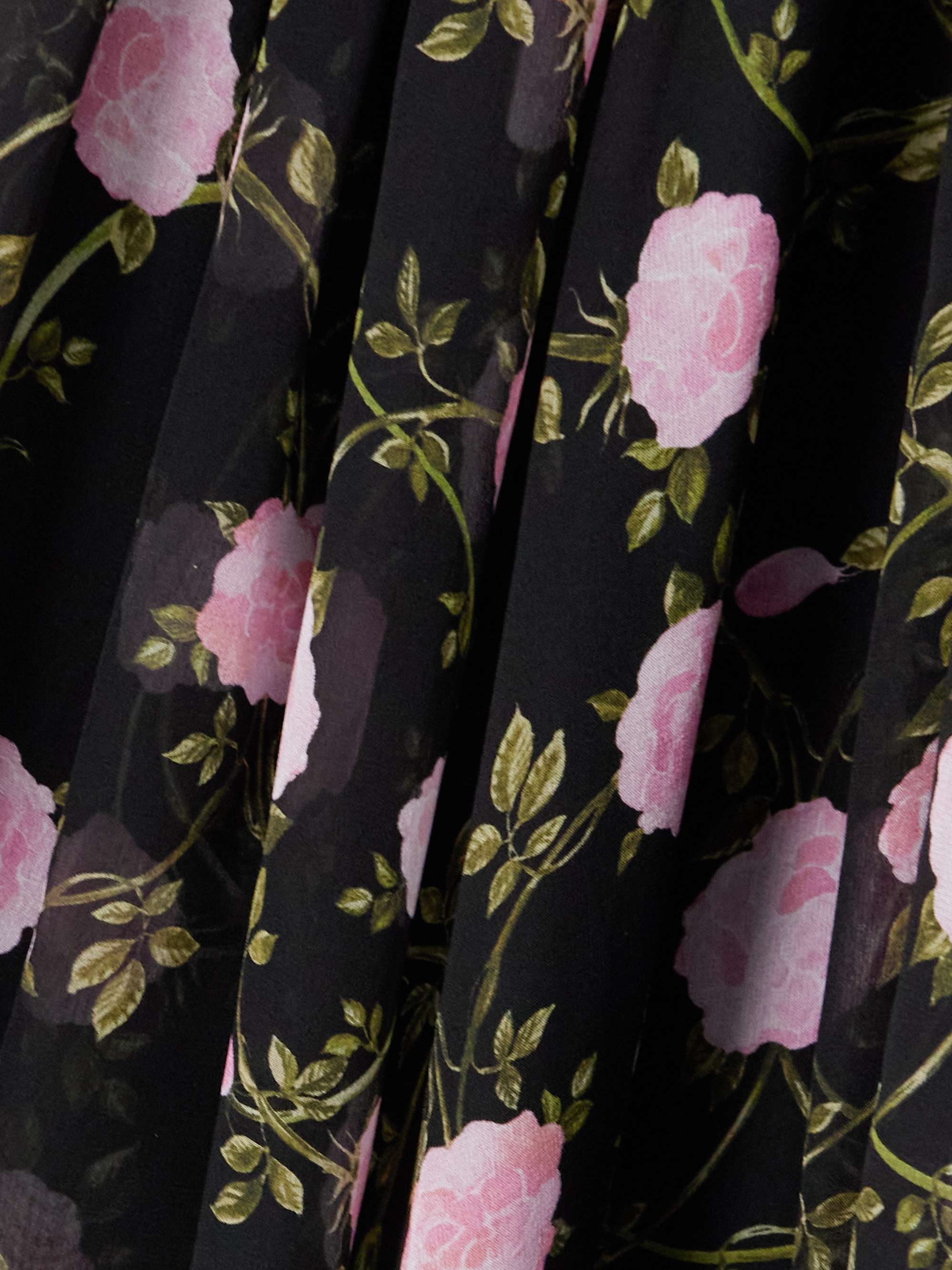 Gathered floral-print silk-chiffon gown view