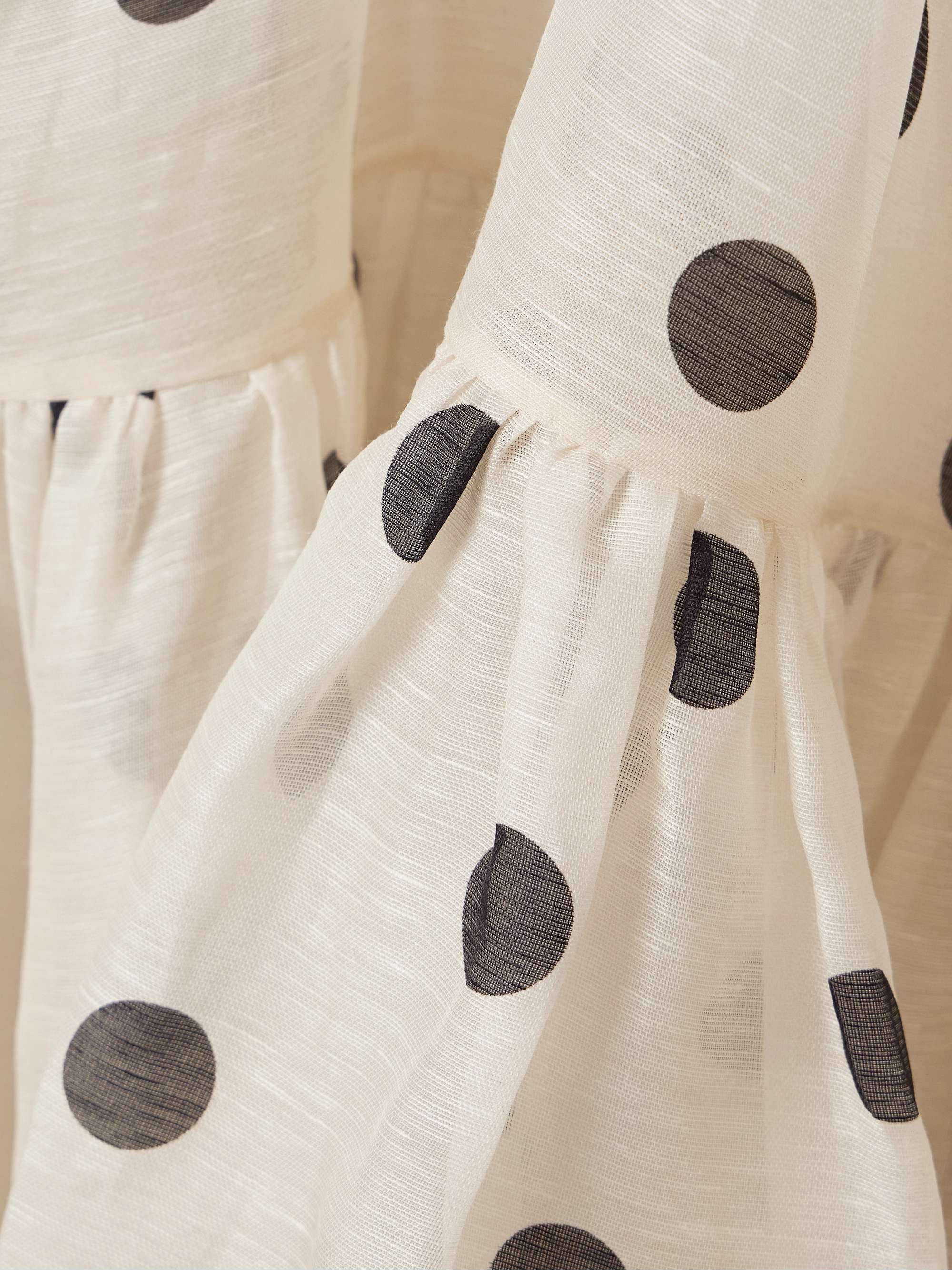 Crush tiered ruffled polka-dot linen and silk-blend organza maxi skirt view