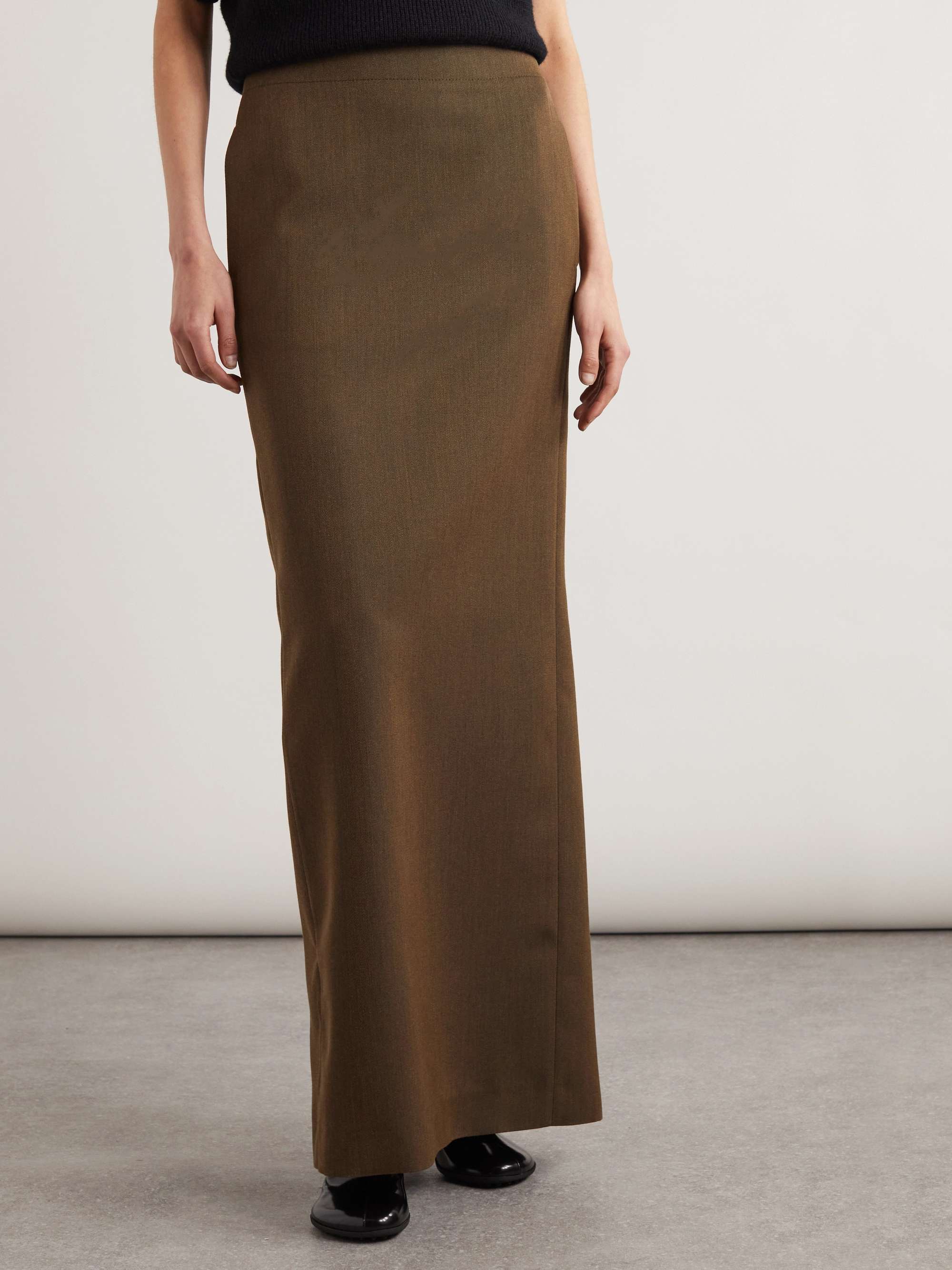 Wool-twill maxi skirt view