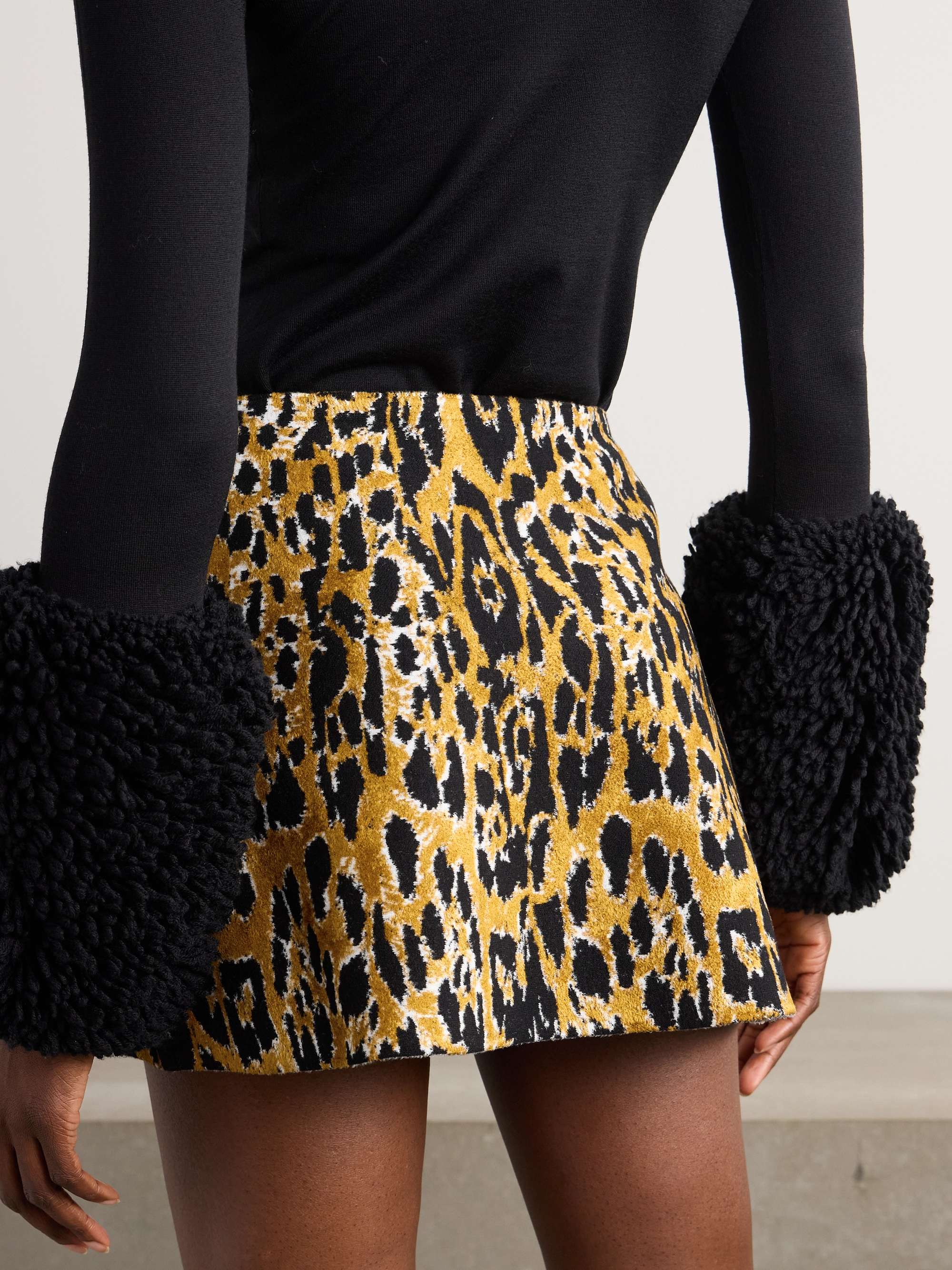 Leopard-jacquard mini skirt view