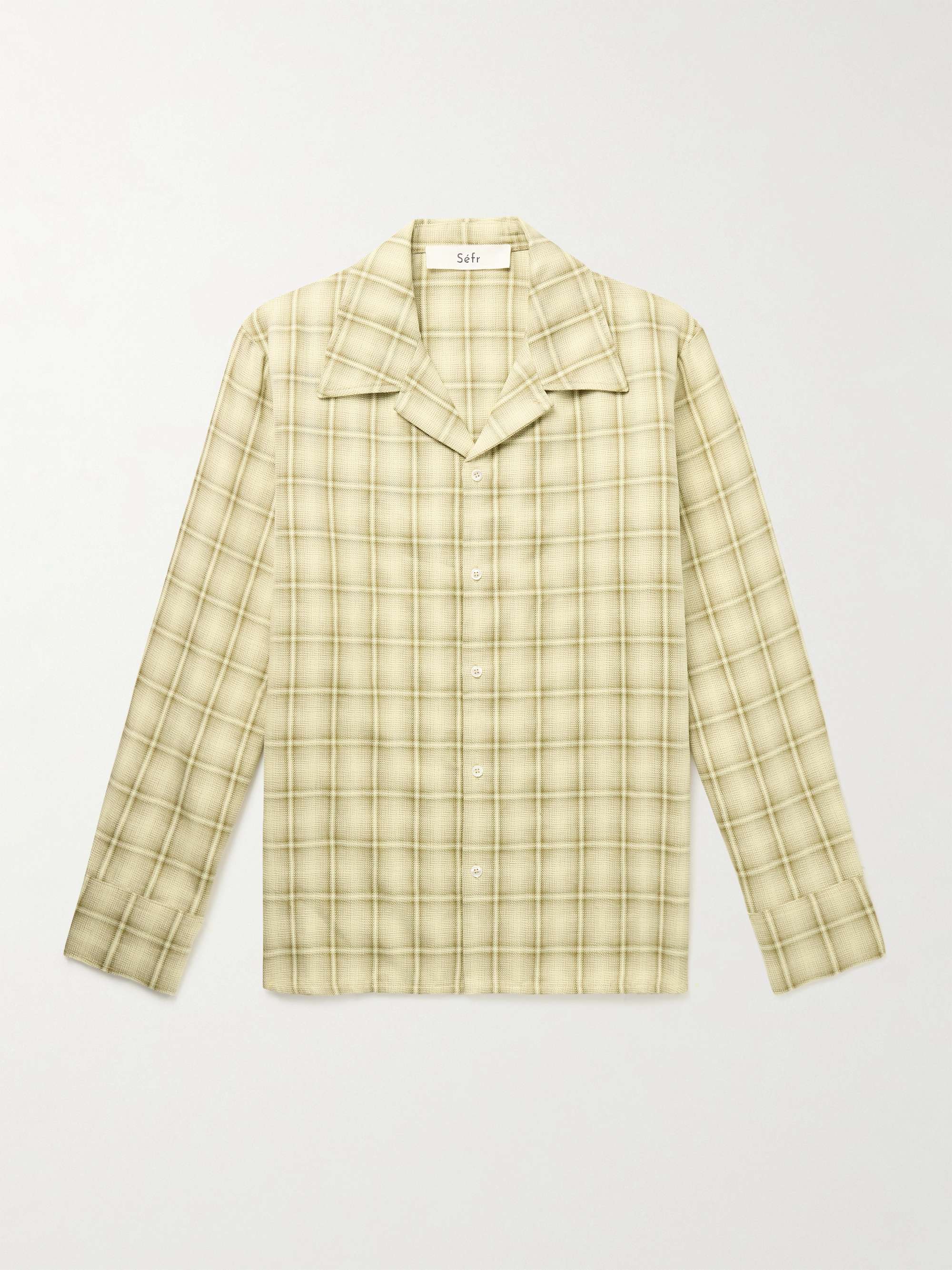 Ignacio Camp-Collar Checked Cotton and Linen-Blend Shirt view