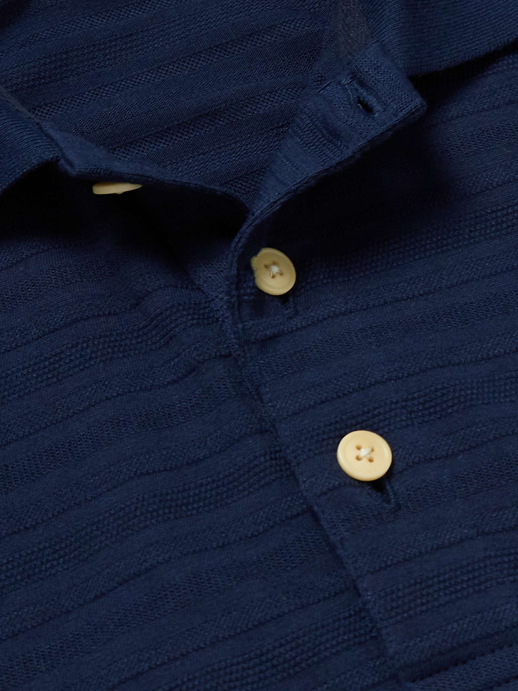 Glendale Ribbed-Knit Polo Shirt view