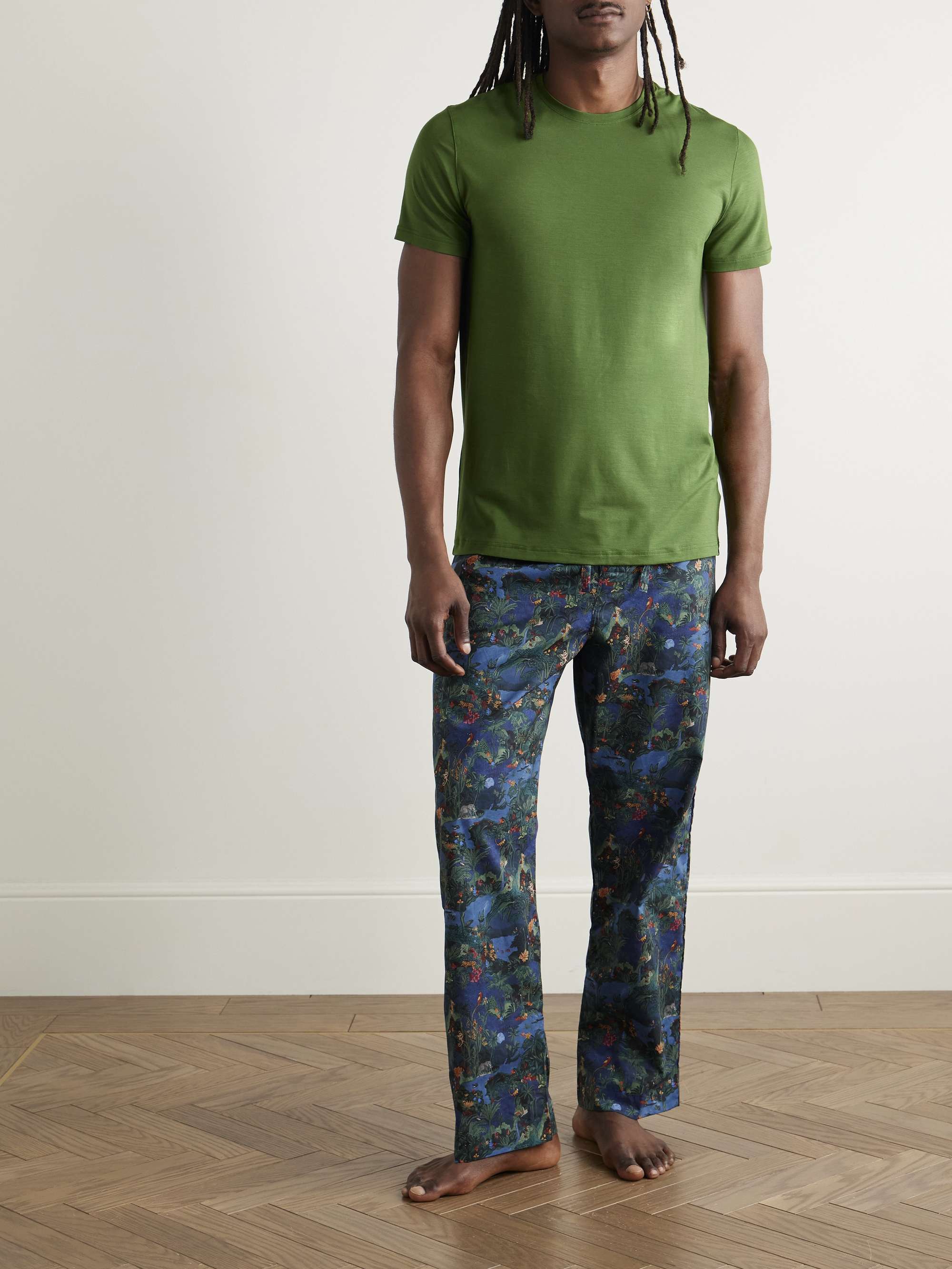 Printed Cotton-Batiste Pyjama Trousers view